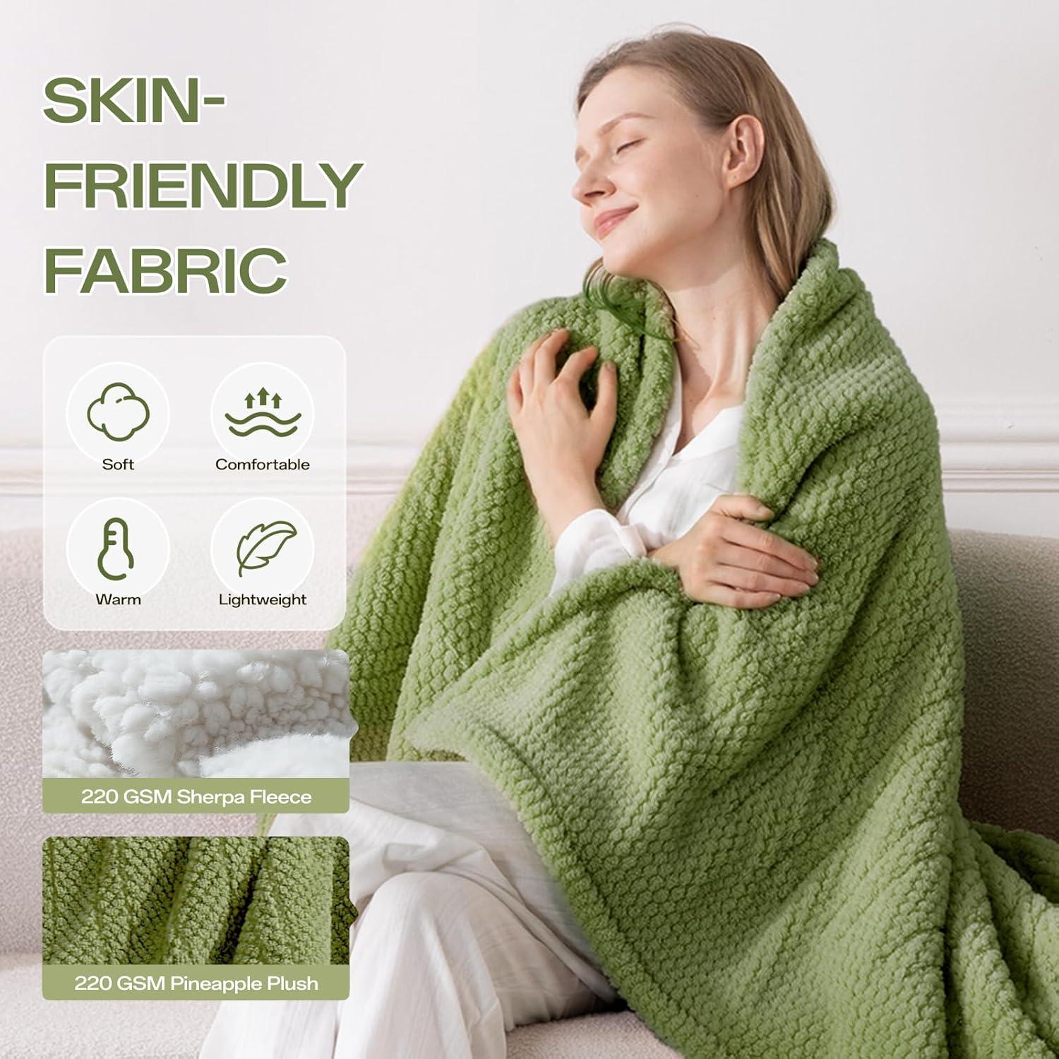 Manta Eléctrica Térmica LunaHush 127x152 cm Verde 8 Niveles