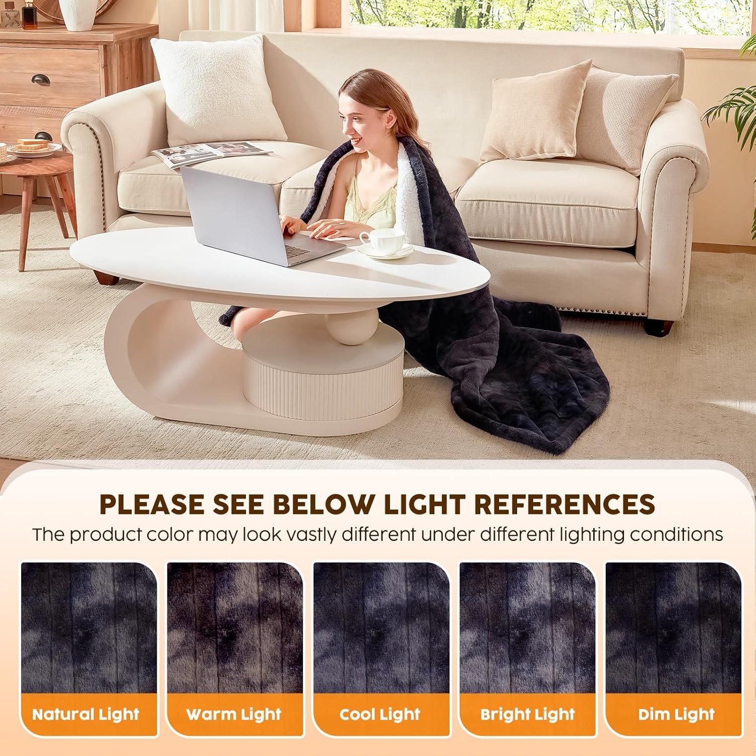 Manta Calentada HYLEORY 127x152cm Gris Profundo 5 Niveles Calor