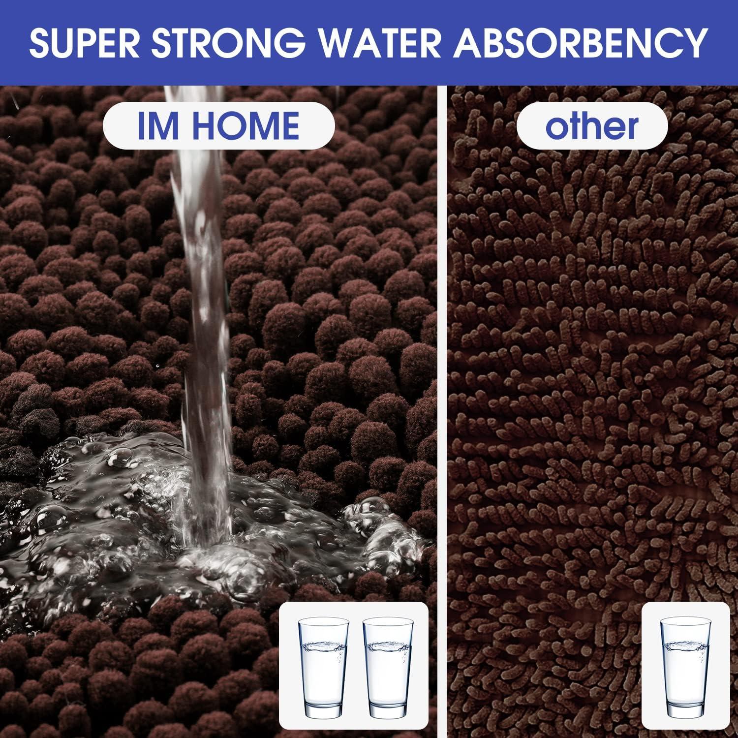 Juego de Alfombrillas de Baño ACCUMTEK 3 Piezas Chenille Antideslizante