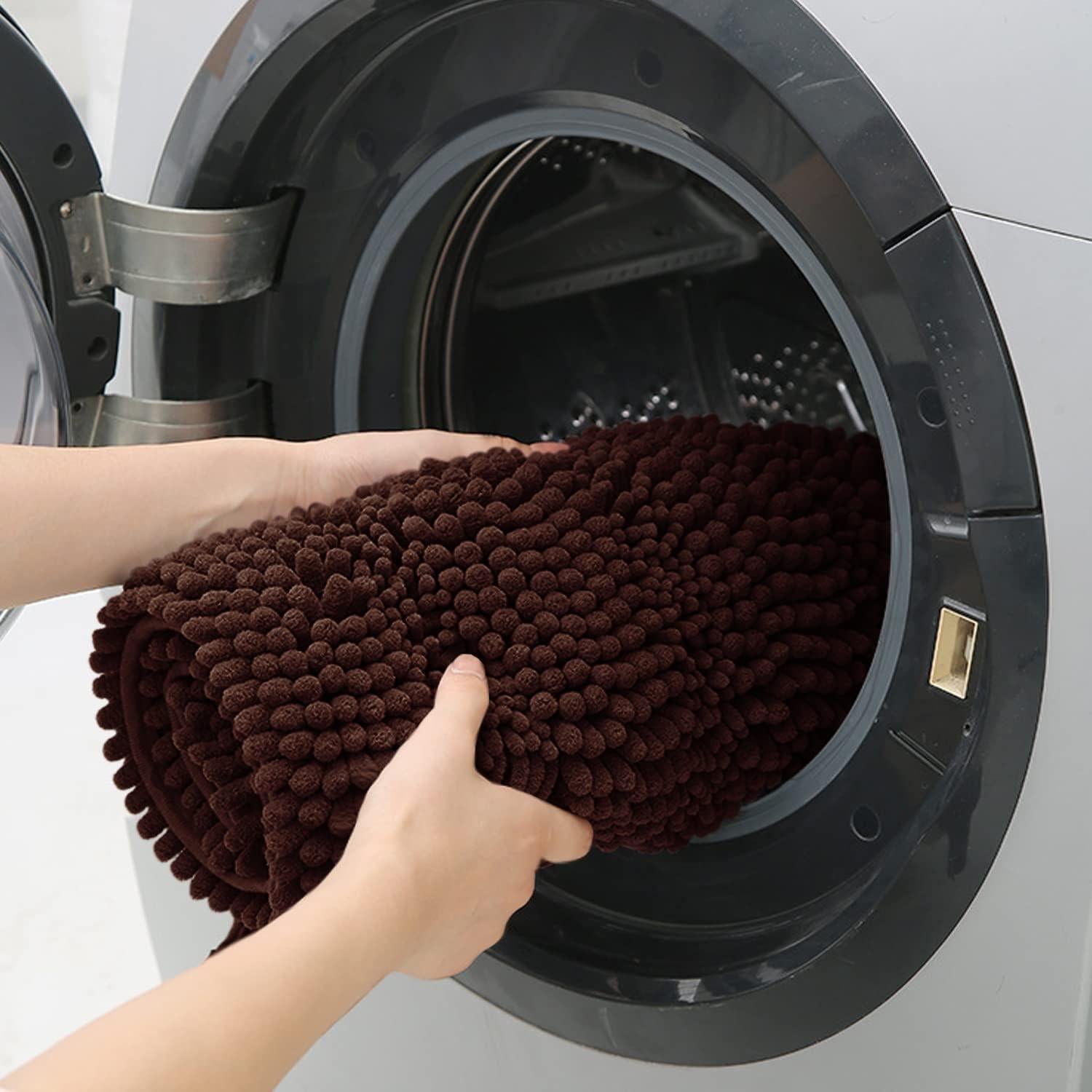 Juego de Alfombrillas de Baño ACCUMTEK 3 Piezas Chenille Antideslizante