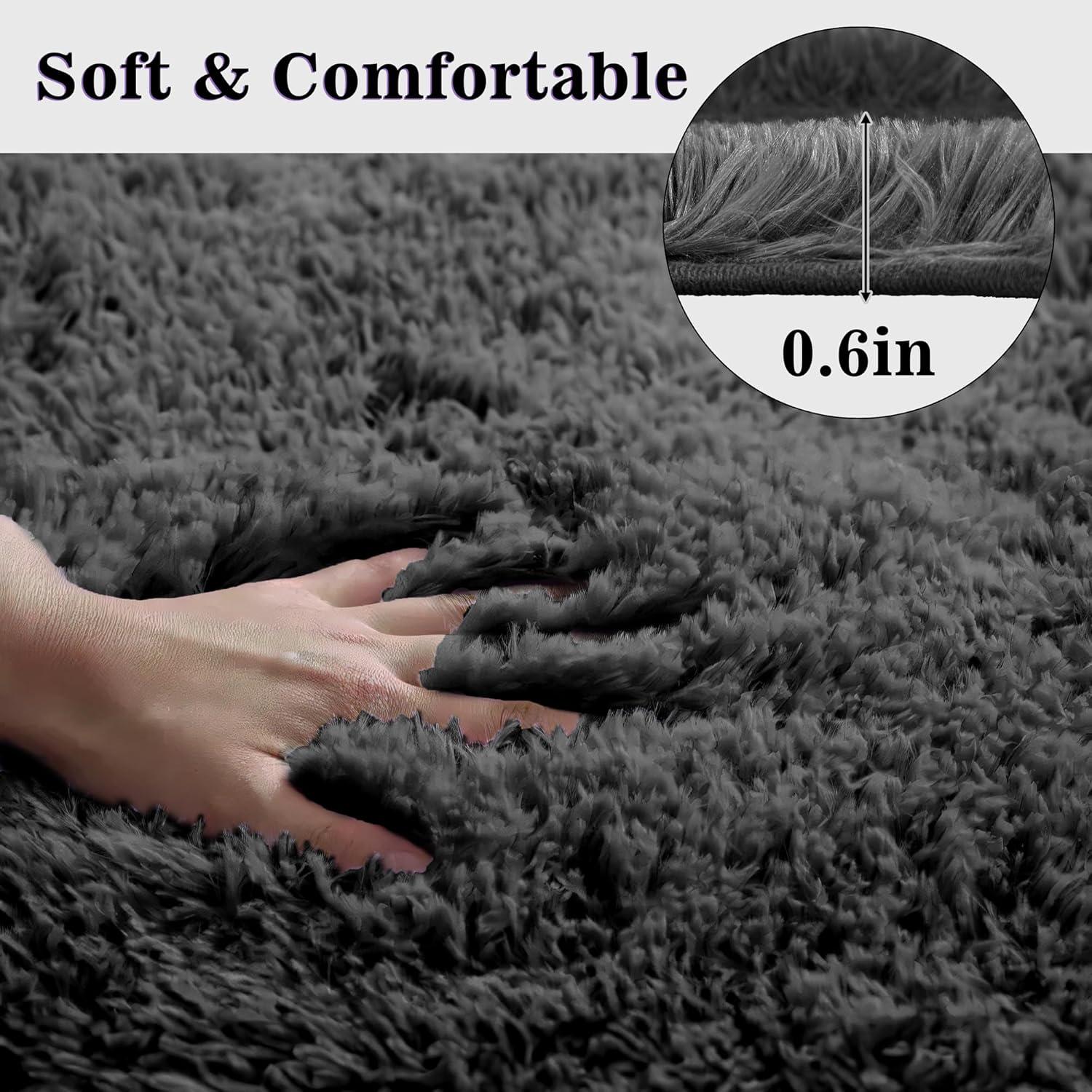 Conjunto de Alfombrillas de Baño Eanpet 3 Piezas Chenille Negro