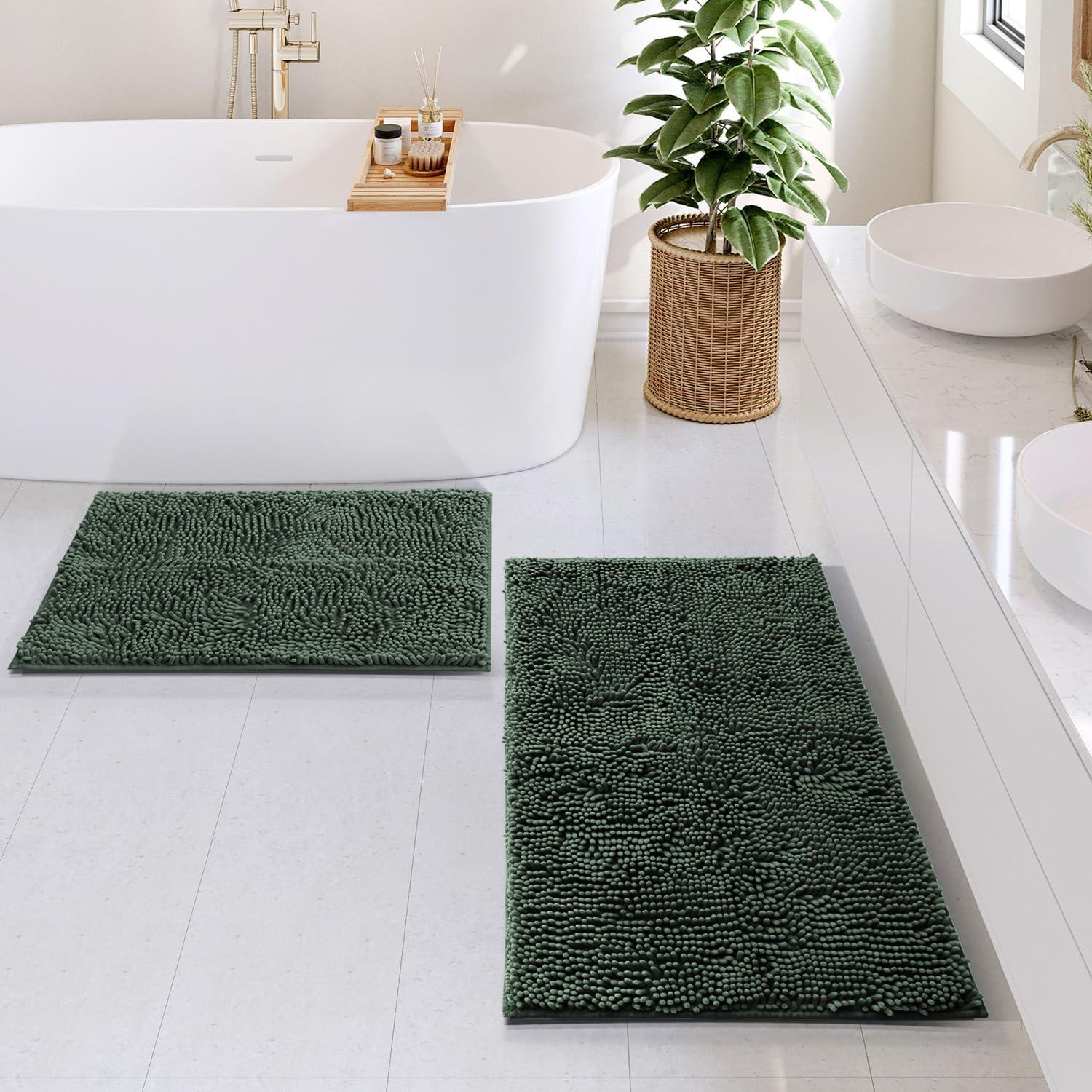 Conjunto de Alfombrillas de Baño Hearth & Harbor 2 Piezas Verde Cazador