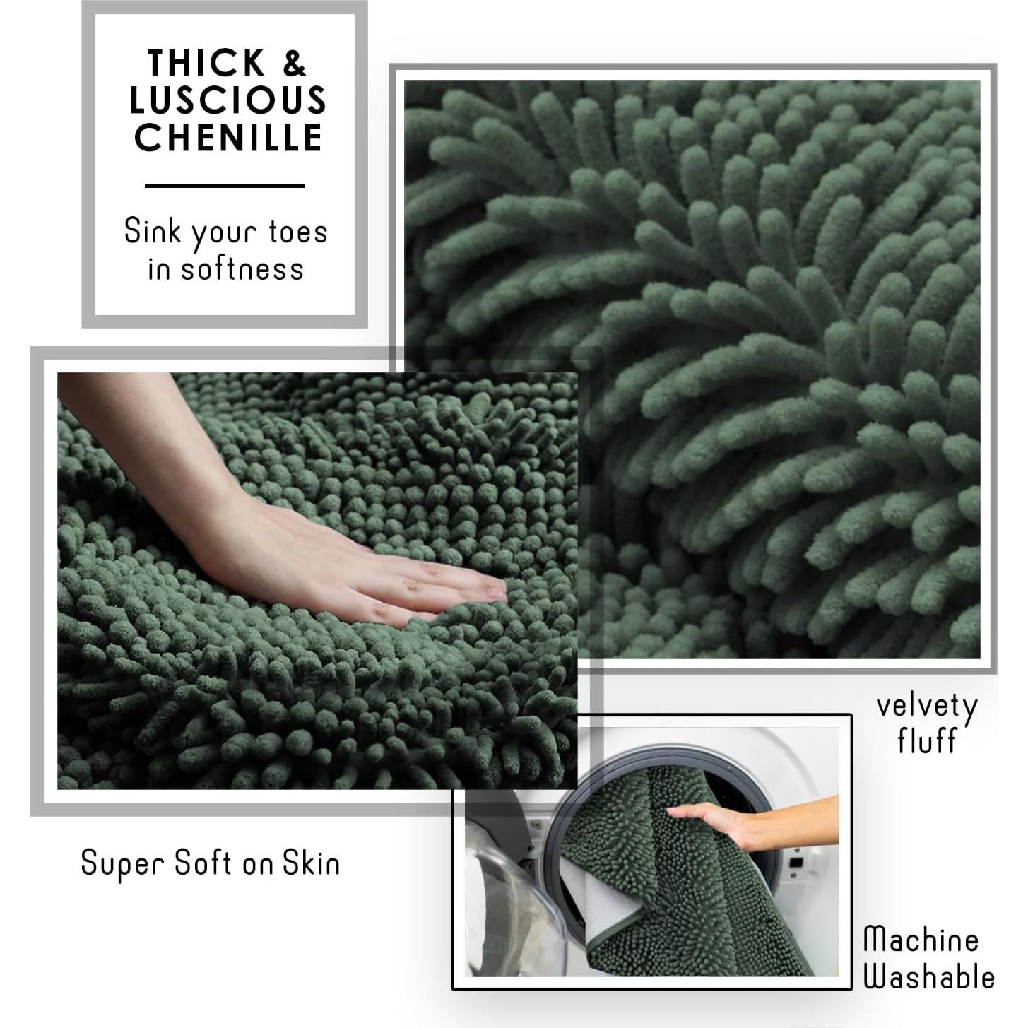 Conjunto de Alfombrillas de Baño Hearth & Harbor 2 Piezas Verde Cazador