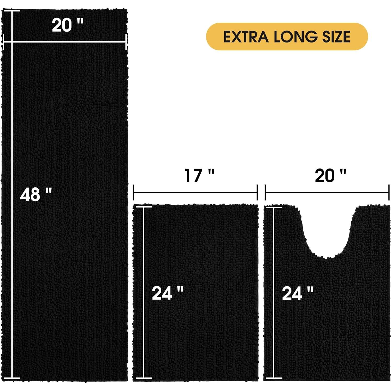 Conjunto de Alfombrillas de Baño ACCUMTEK 3 Piezas Negro