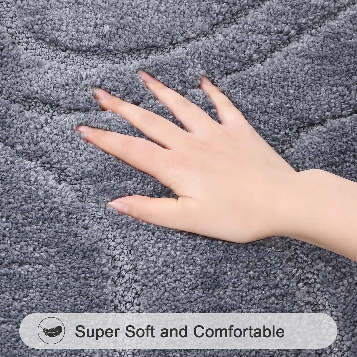 Conjunto de Alfombrillas de Baño HEBE 5 Piezas Microfibra Gris