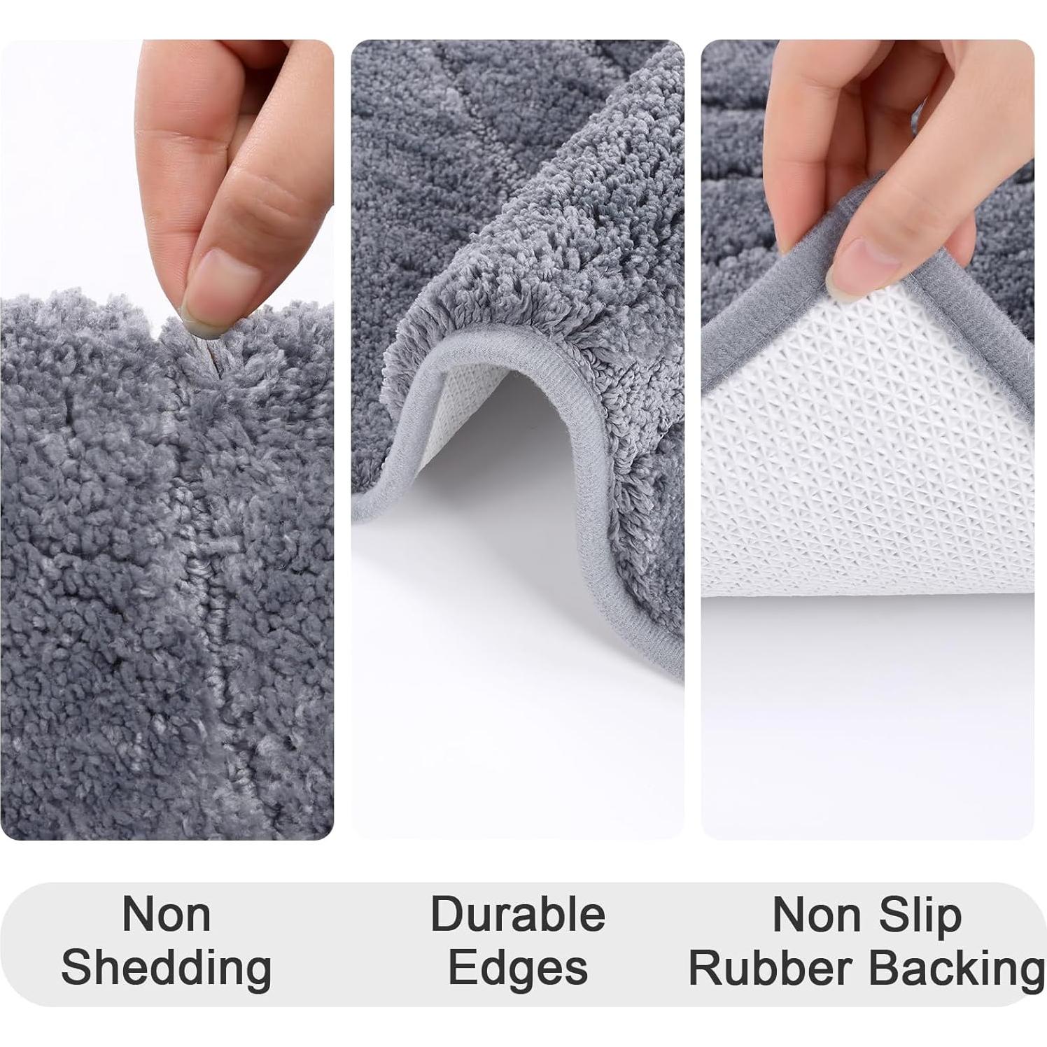 Conjunto de Alfombrillas de Baño HEBE 5 Piezas Microfibra Gris