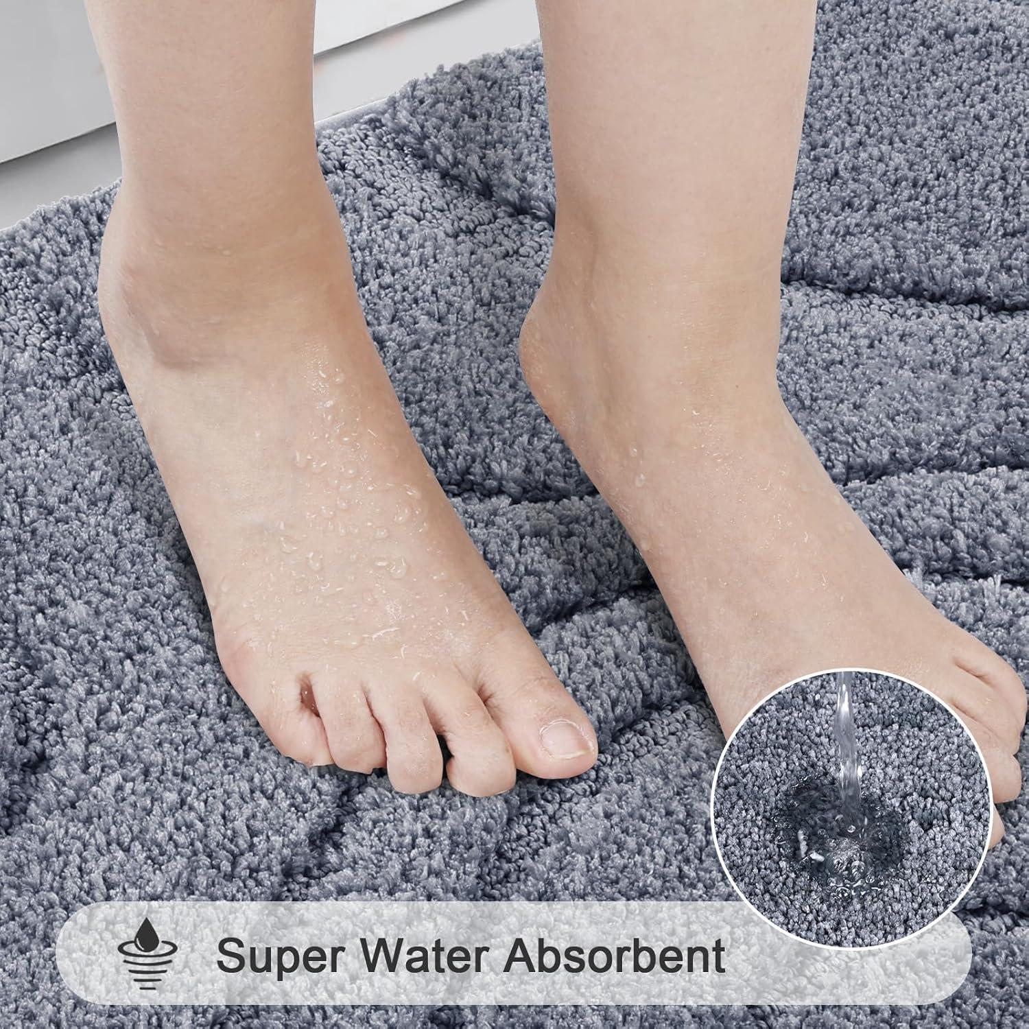 Conjunto de Alfombrillas de Baño HEBE 5 Piezas Microfibra Gris