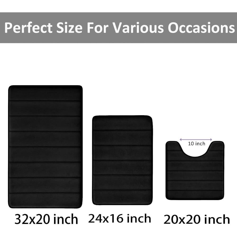 Juego de Alfombrillas de Baño RUN HELIX 3 Piezas Antideslizantes