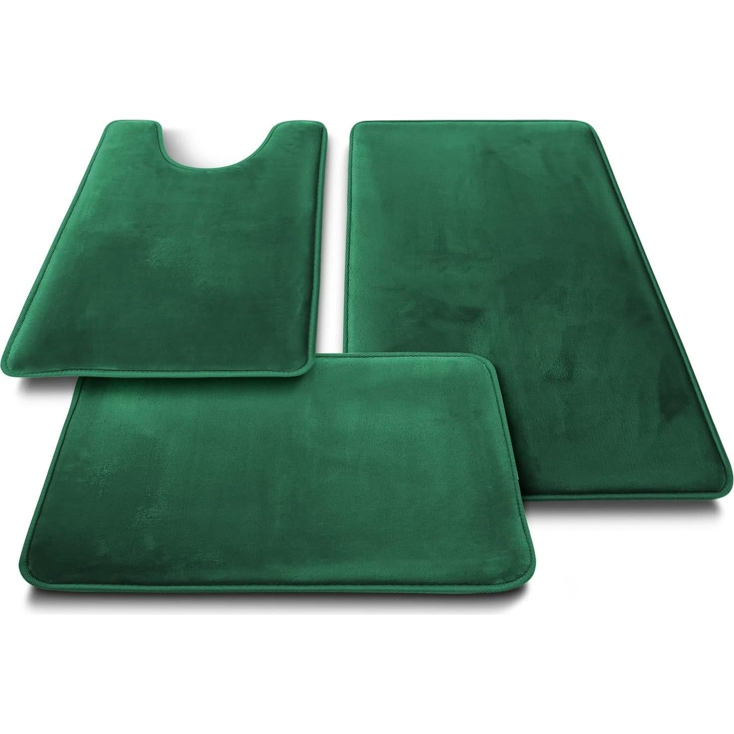 Juego de 3 Alfombrillas de Baño Clara Clark - Espuma de Memoria Verde