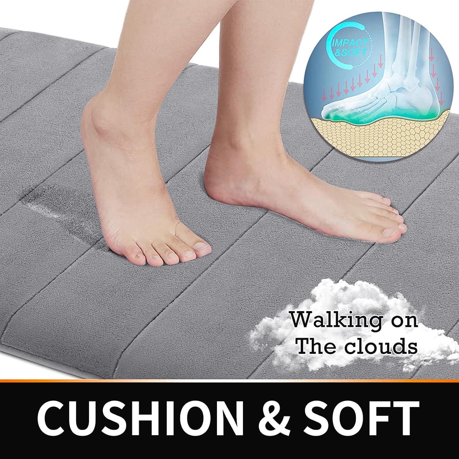 Conjunto de Alfombrillas de Baño Yimobra 3 Piezas Gris Antideslizante