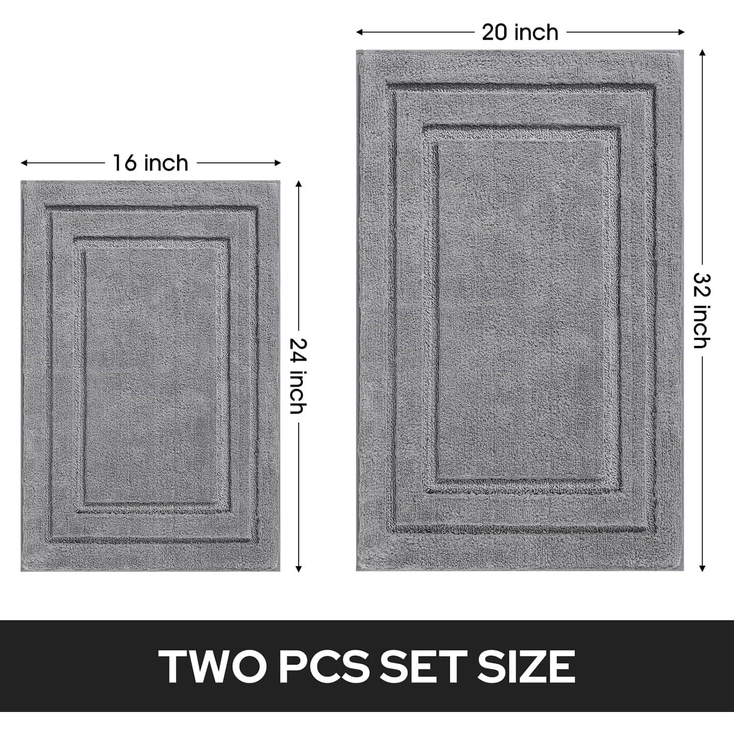 Conjunto de Alfombrillas de Baño HOMEIDEAS 2 Piezas Gris Suave