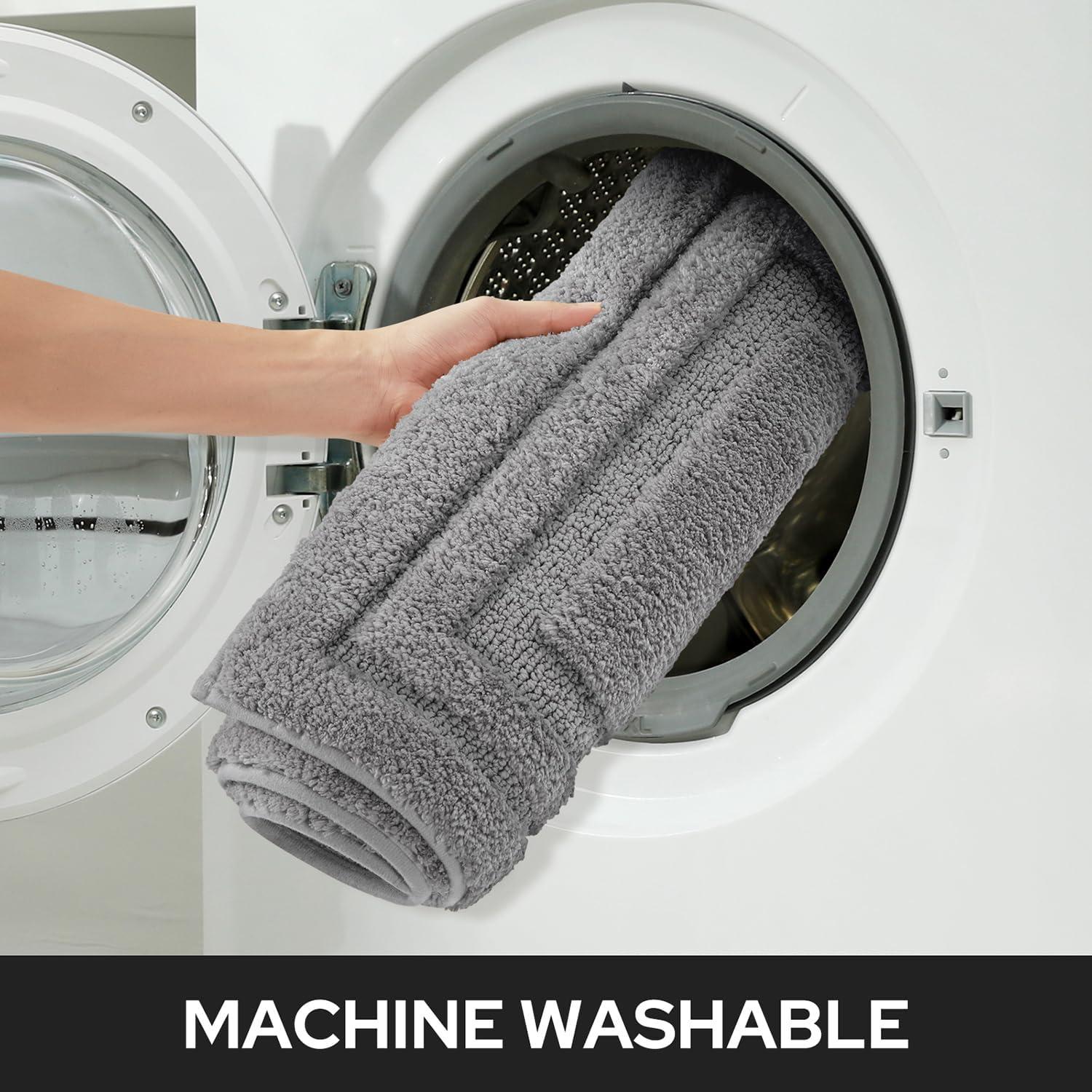 Conjunto de Alfombrillas de Baño HOMEIDEAS 2 Piezas Gris Suave