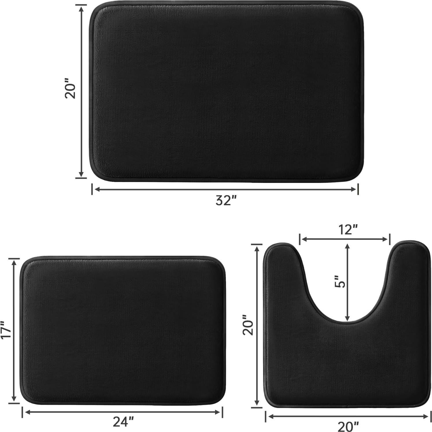 Conjunto de Alfombrillas de Baño HUXMEYSON 3 Piezas Antideslizantes