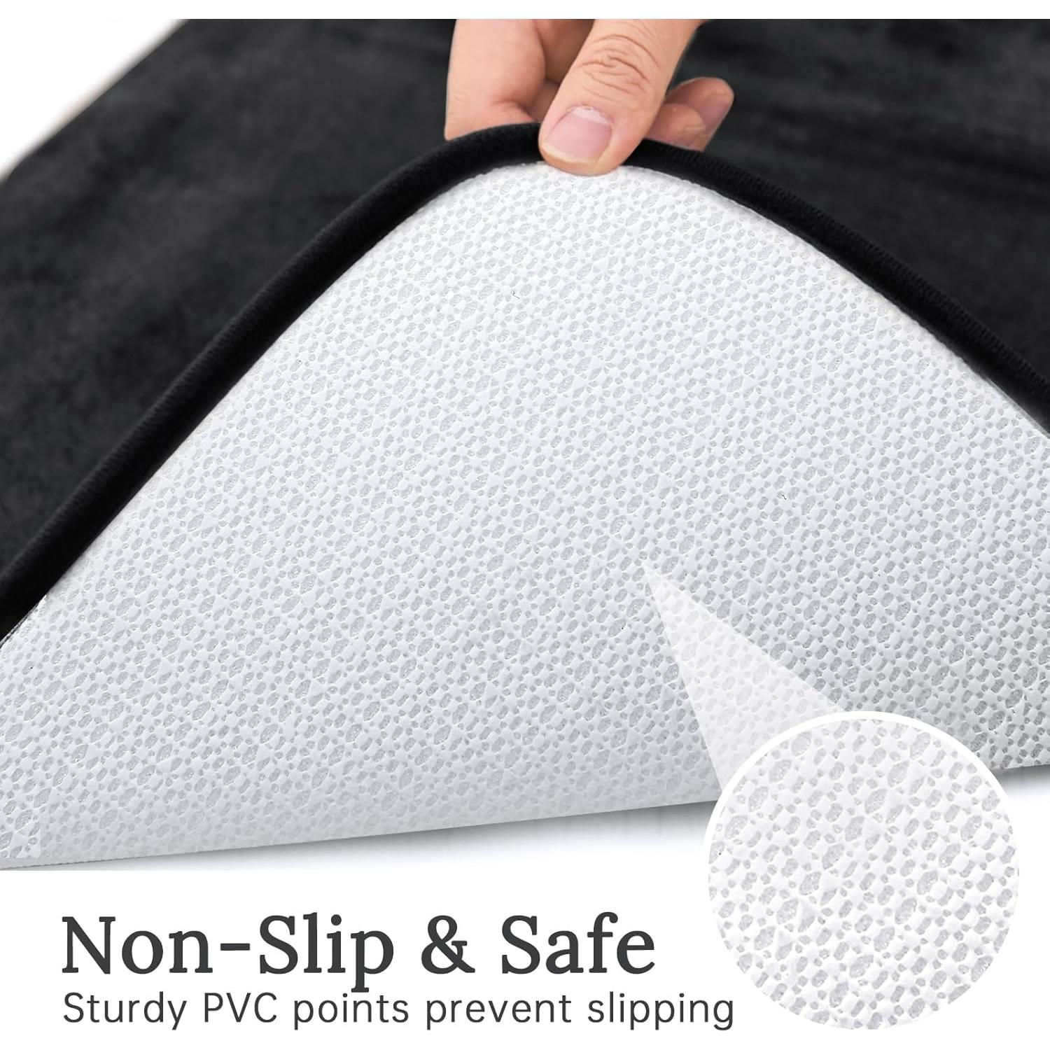 Conjunto de Alfombrillas de Baño HUXMEYSON 3 Piezas Antideslizantes