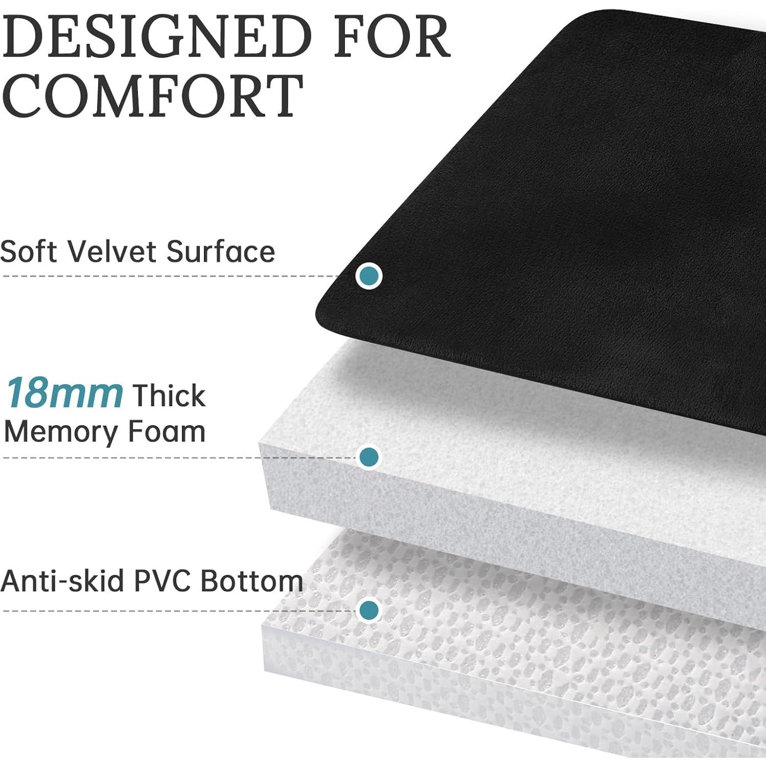 Conjunto de Alfombrillas de Baño HUXMEYSON 3 Piezas Antideslizantes