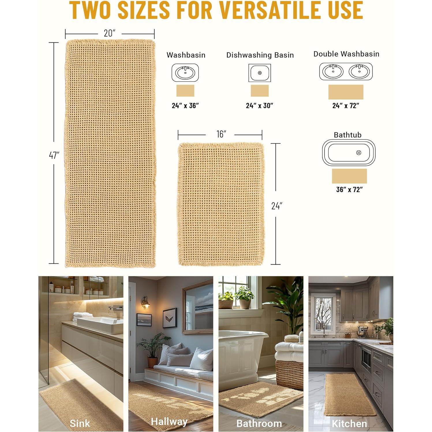 Juego de Alfombrillas de Baño Antideslizantes Furicher 2 Piezas