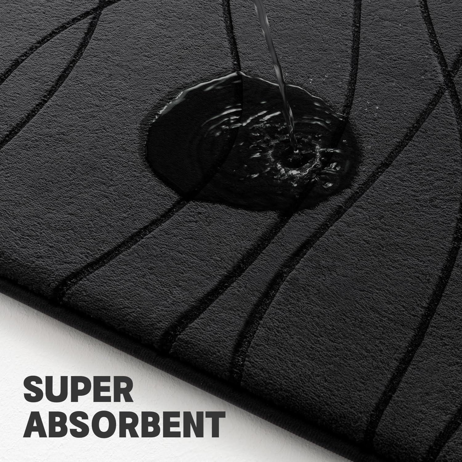 Conjunto de Alfombrillas de Baño YIHOUSE 5 Piezas Espuma Viscoelástica Negro