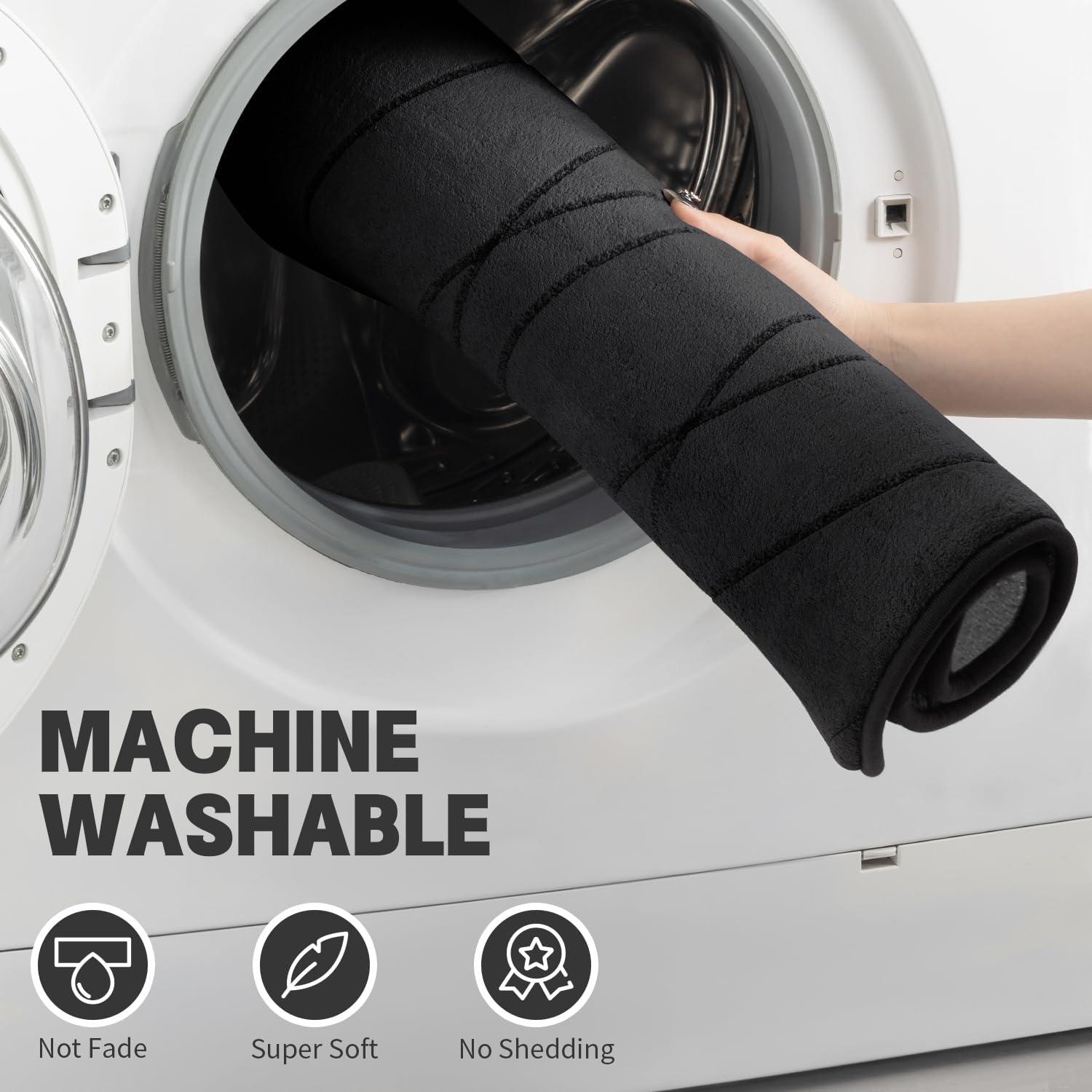 Conjunto de Alfombrillas de Baño YIHOUSE 5 Piezas Espuma Viscoelástica Negro