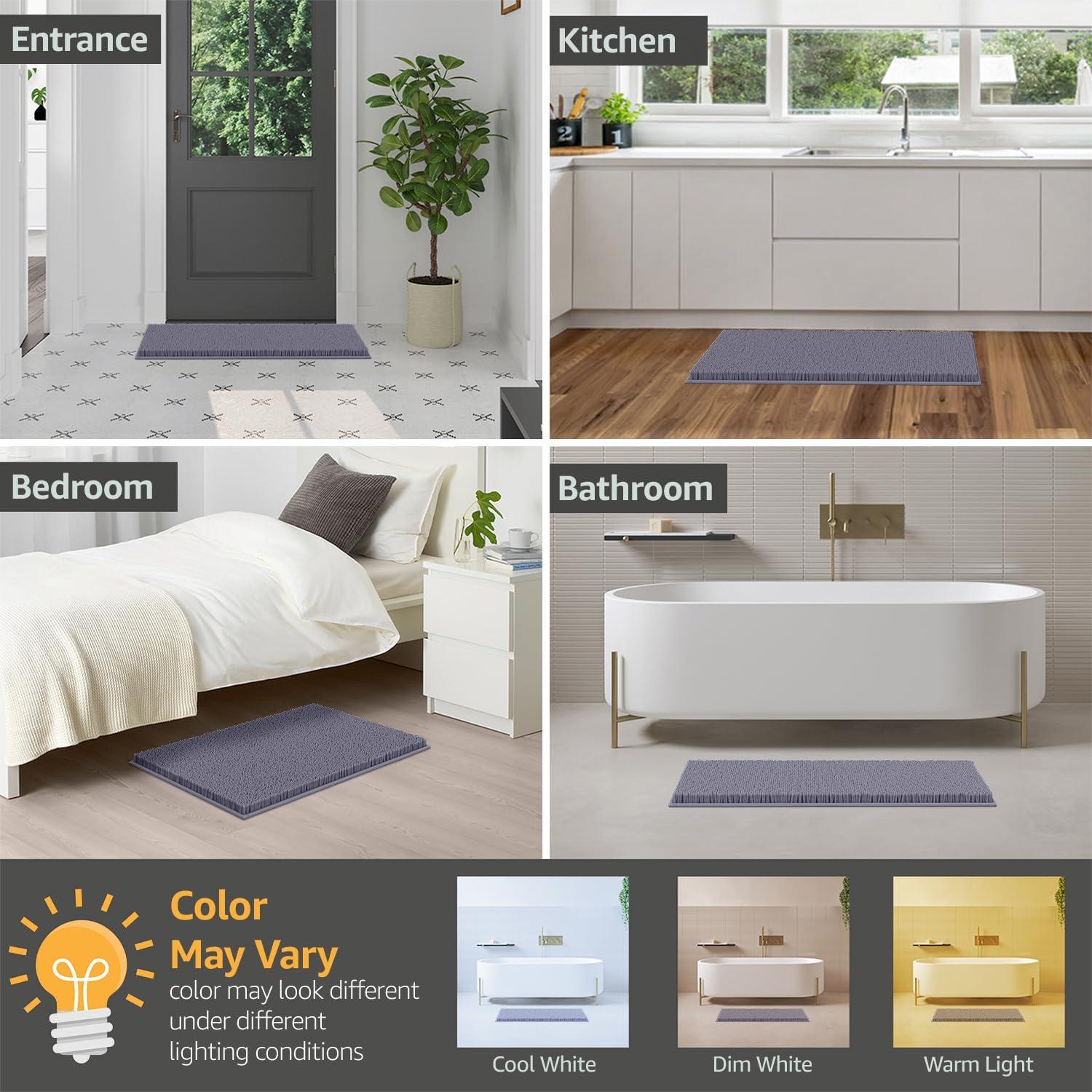 Conjunto de Alfombrillas de Baño LuxUrux 2 Piezas Gris Oscuro