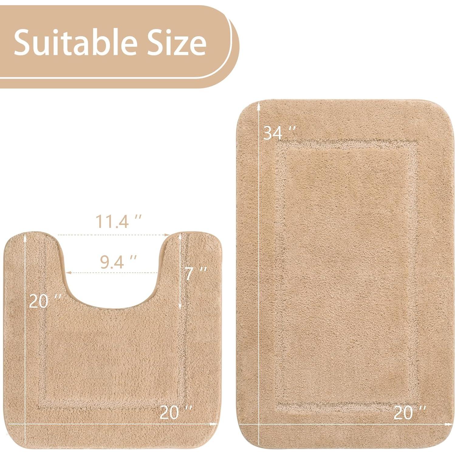 Conjunto de Alfombrillas de Baño LOCHAS Beige 2 Piezas Antideslizante