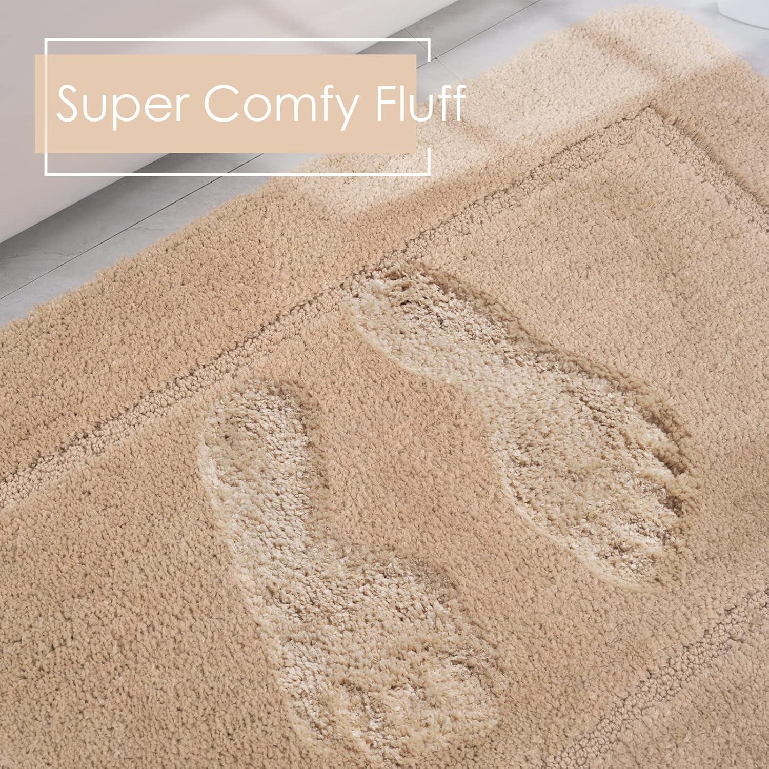 Conjunto de Alfombrillas de Baño LOCHAS Beige 2 Piezas Antideslizante