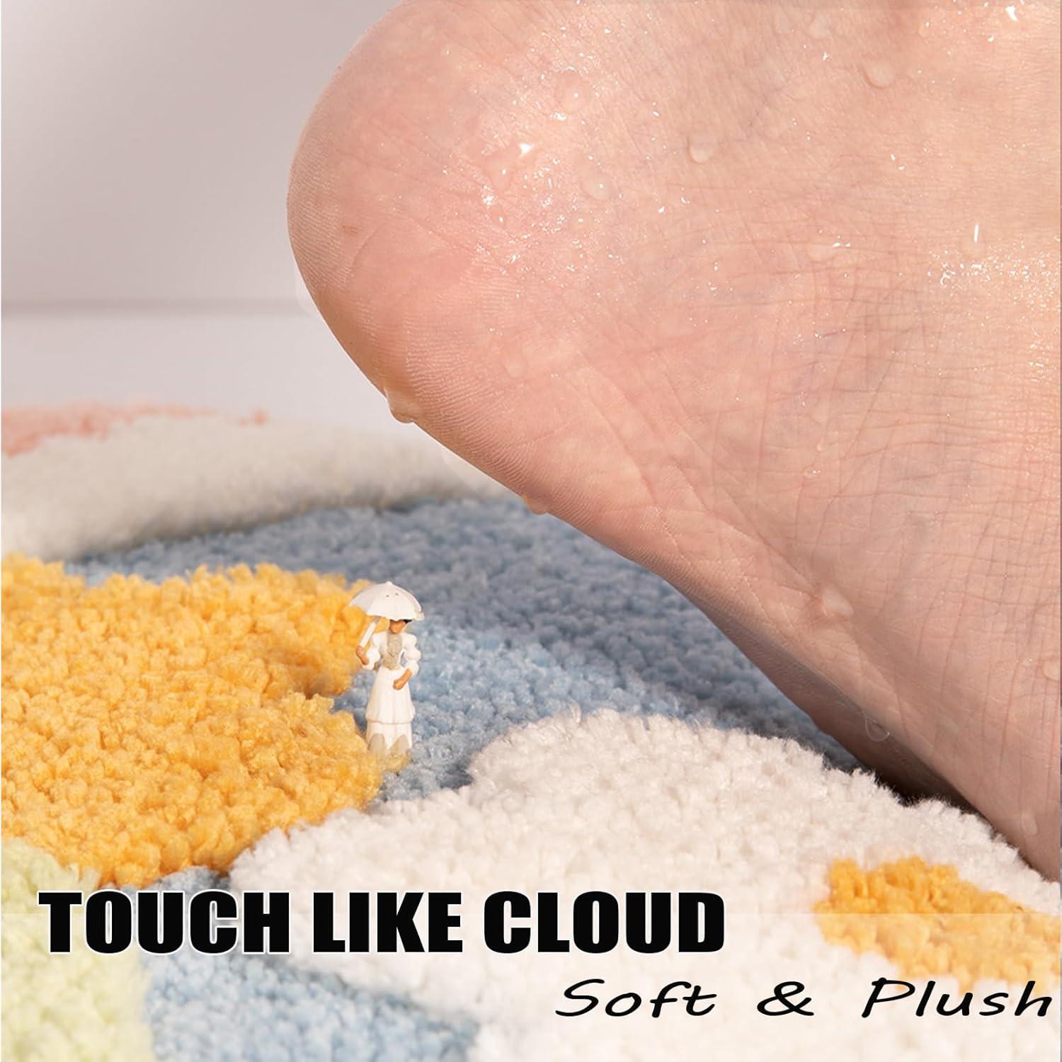 Juego de Alfombrillas de Baño 2 Piezas PTAEXCEL Rosa Suave