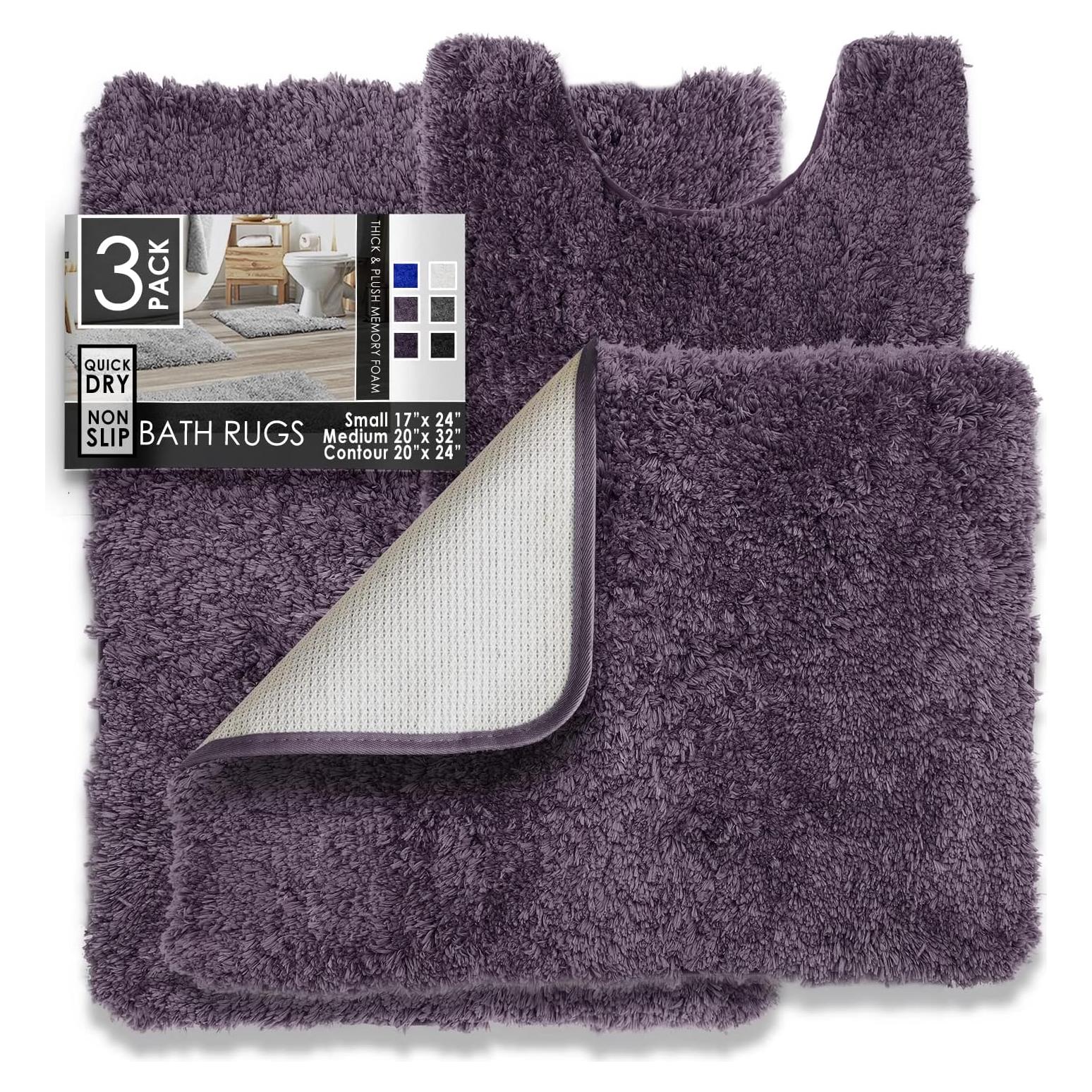 Conjunto de Alfombrillas de Baño Clara Clark 3 Piezas Berenjena