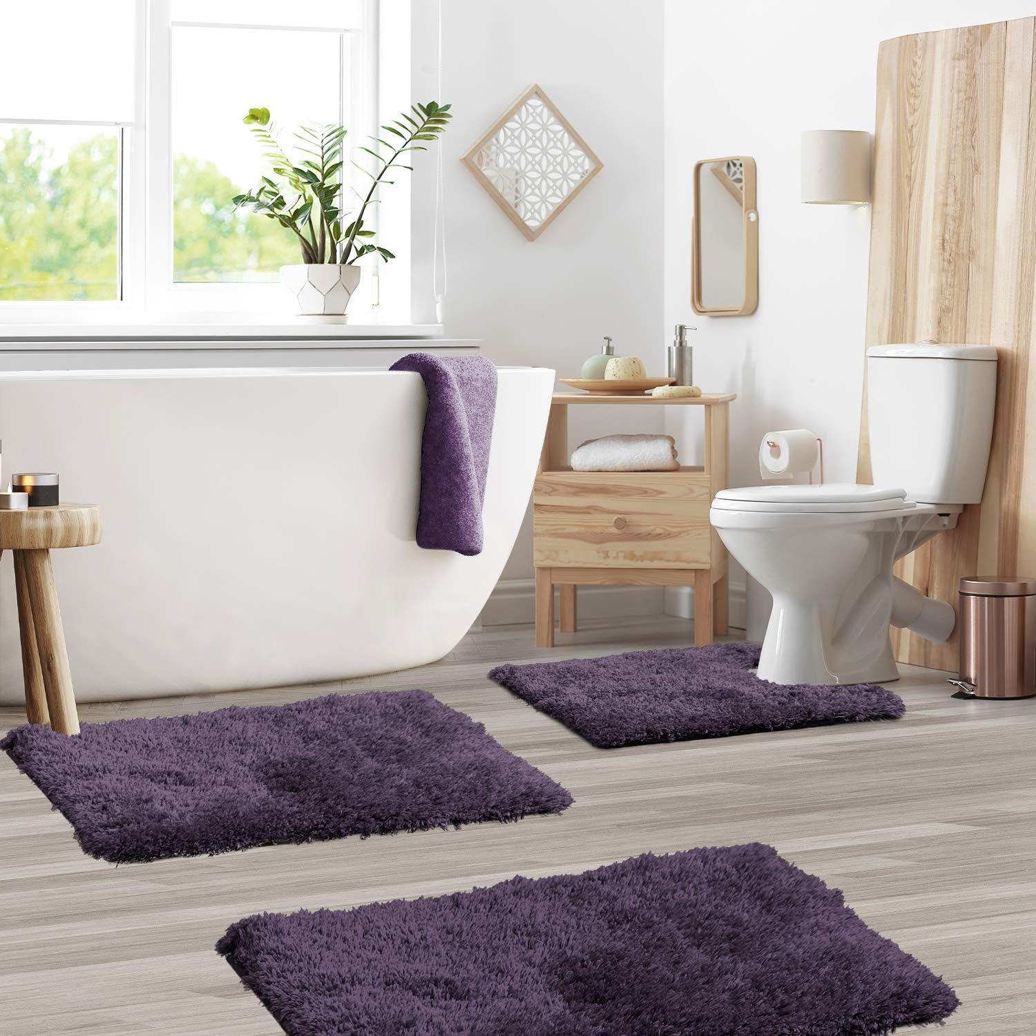 Conjunto de Alfombrillas de Baño Clara Clark 3 Piezas Berenjena