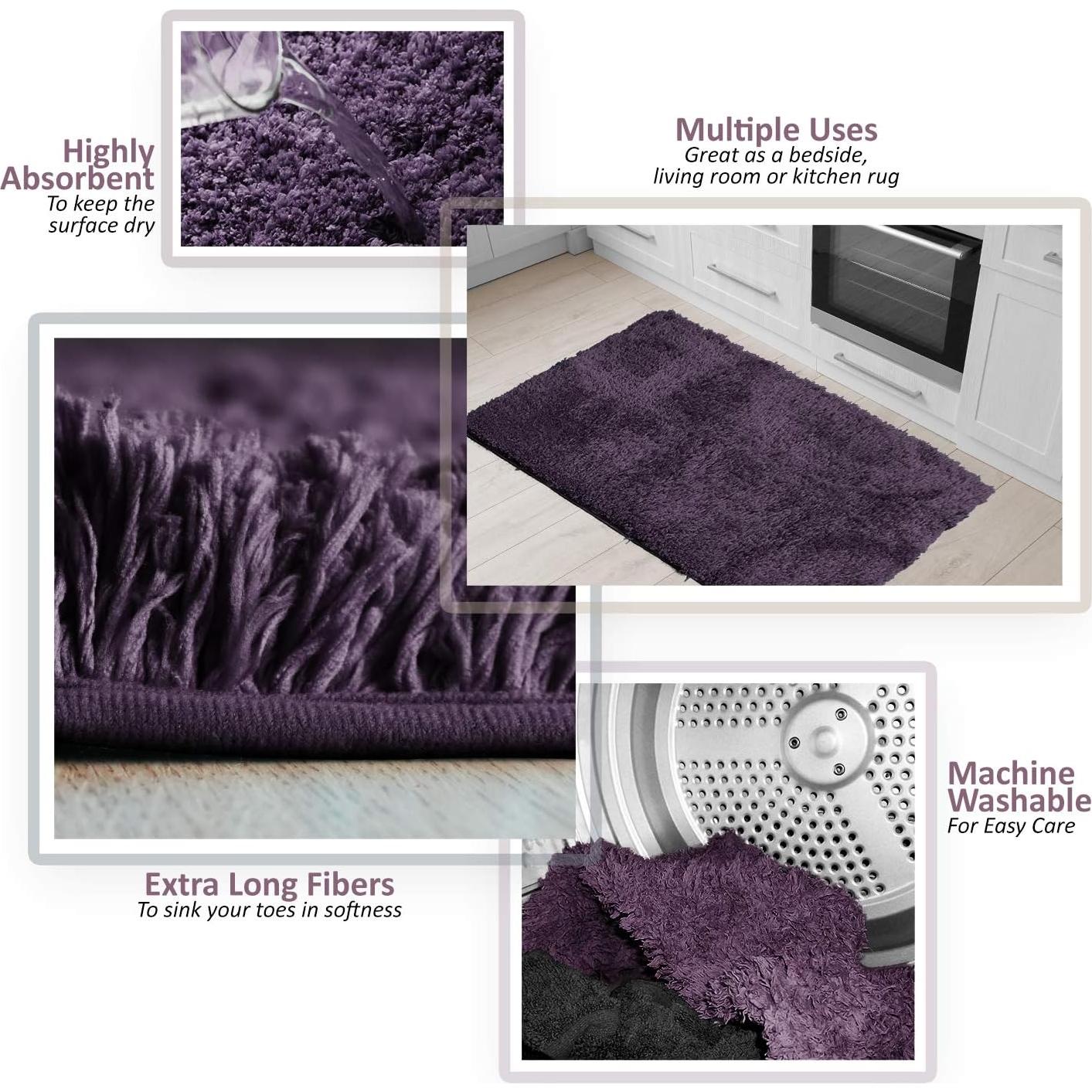 Conjunto de Alfombrillas de Baño Clara Clark 3 Piezas Berenjena