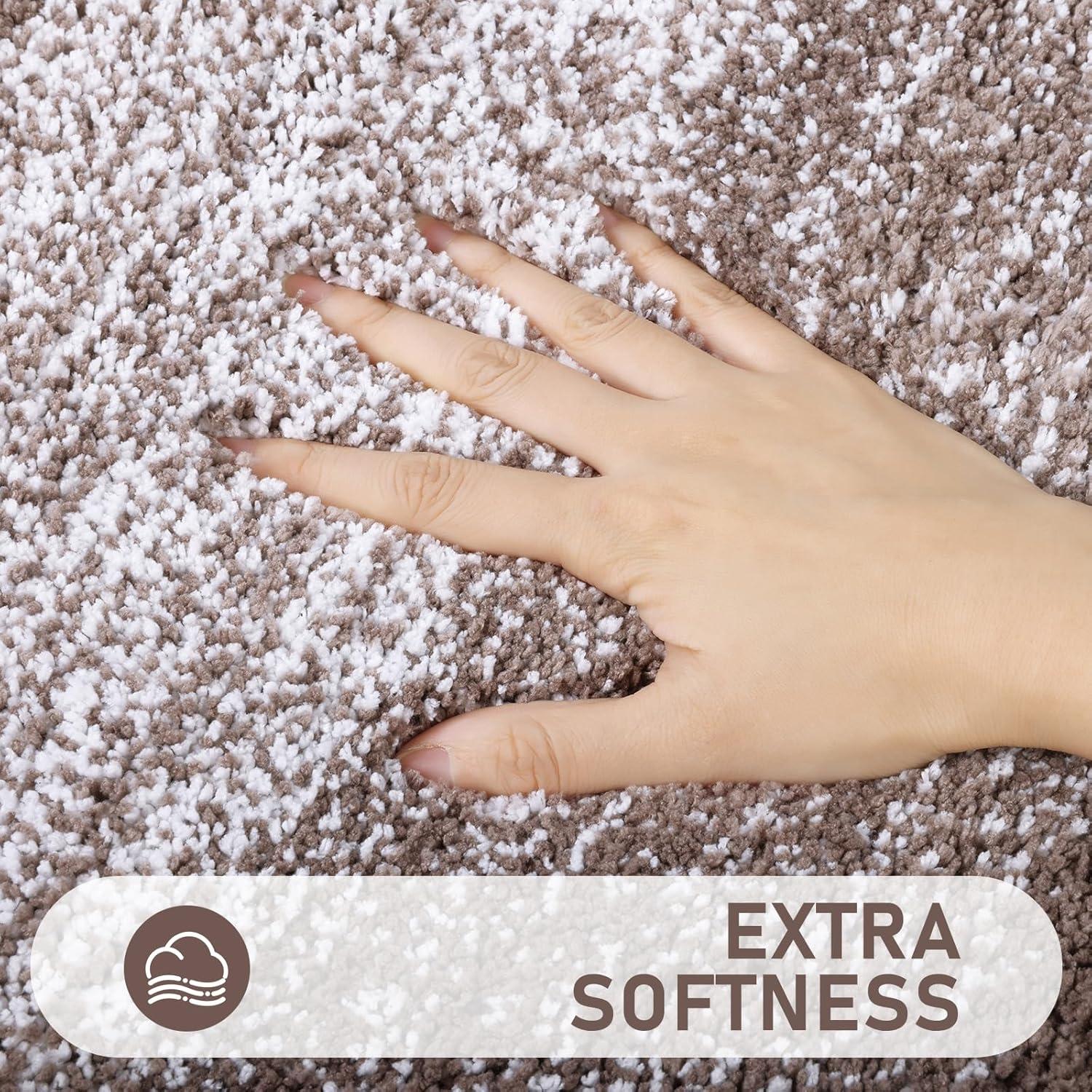 Conjunto de Alfombrillas de Baño Bsmathom 4 Piezas Microfibra Café