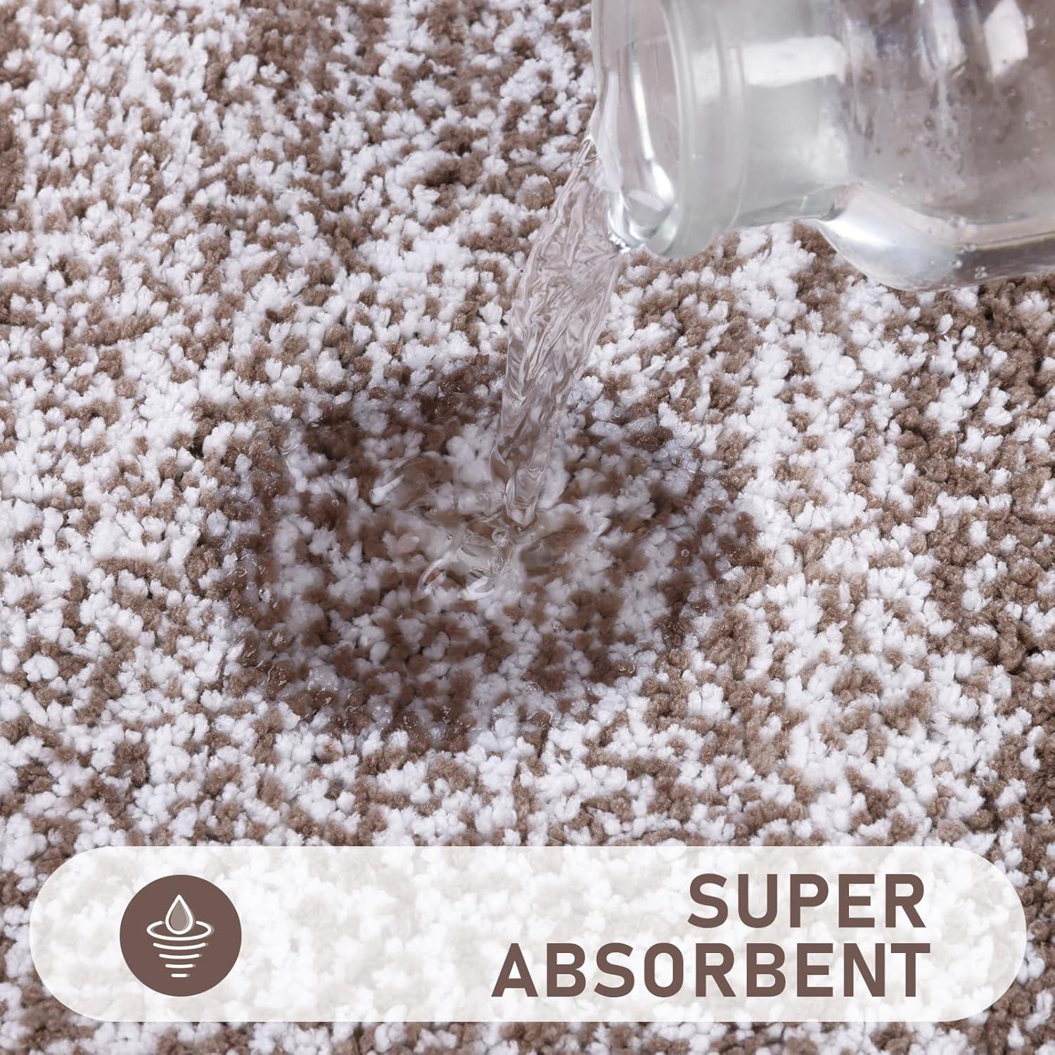 Conjunto de Alfombrillas de Baño Bsmathom 4 Piezas Microfibra Café