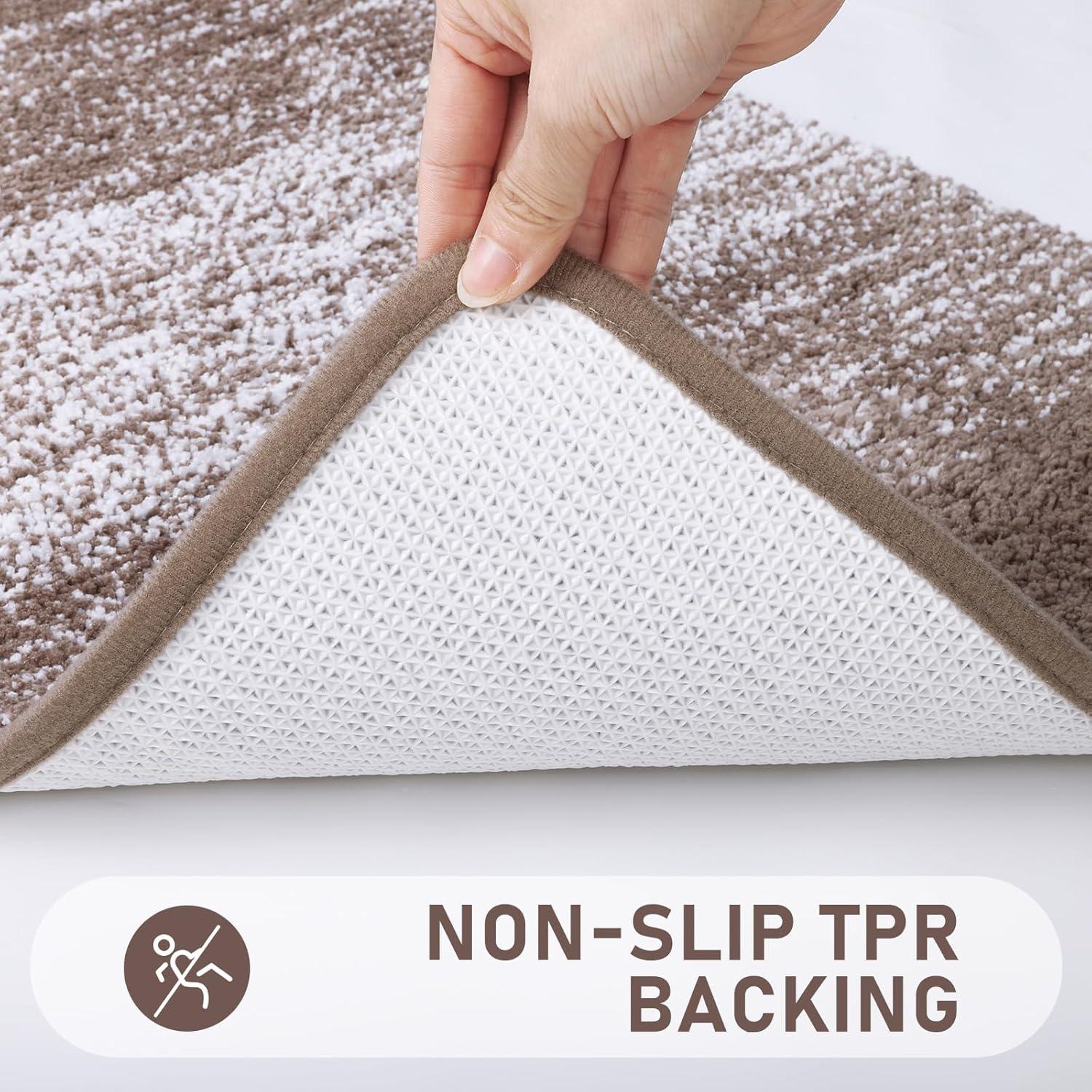 Conjunto de Alfombrillas de Baño Bsmathom 4 Piezas Microfibra Café