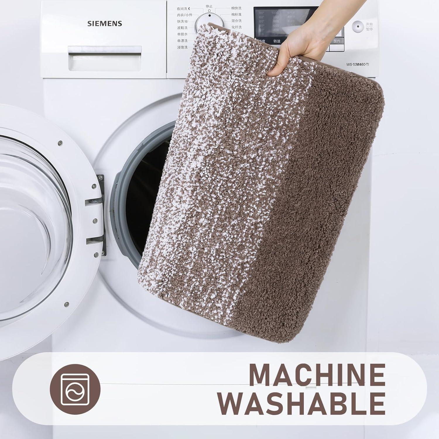 Conjunto de Alfombrillas de Baño Bsmathom 4 Piezas Microfibra Café