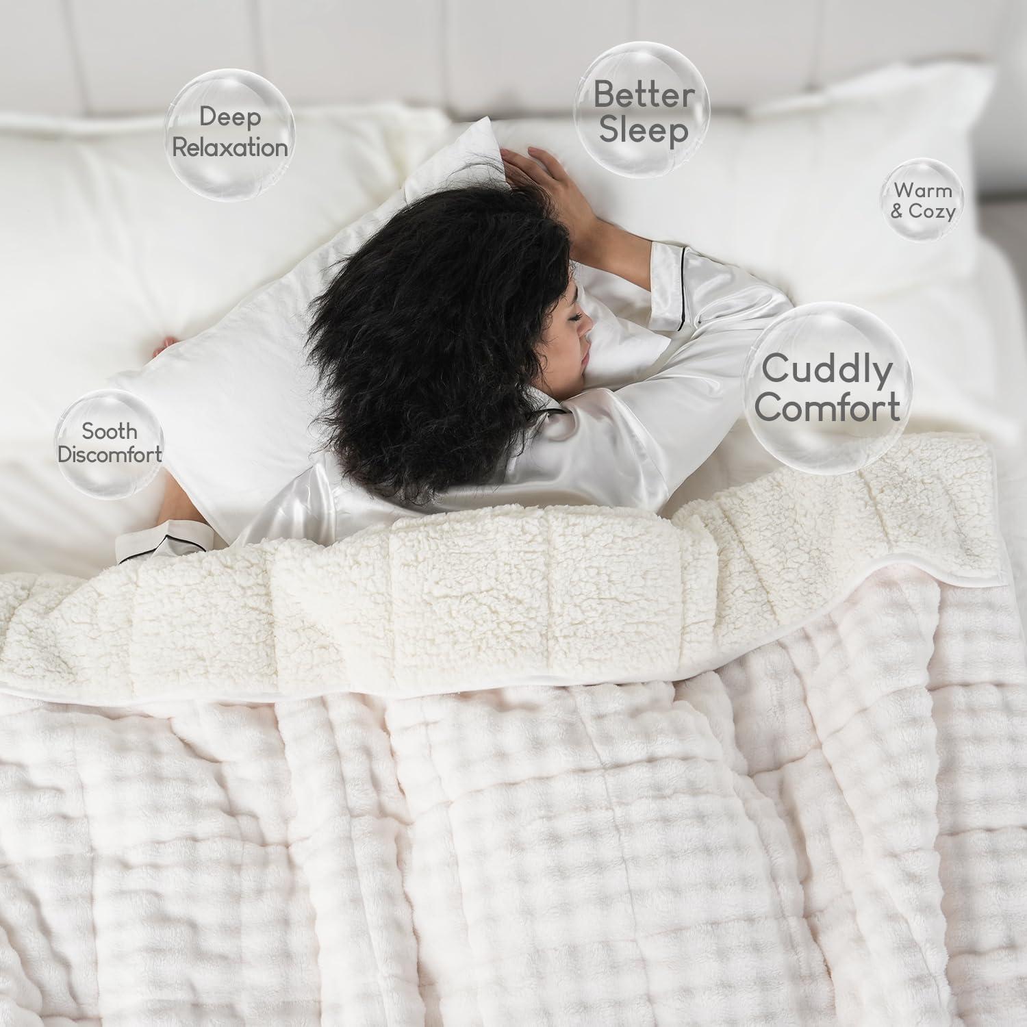 Manta con peso Cottonblue 6.8kg Burbuja Sherpa 152x203cm