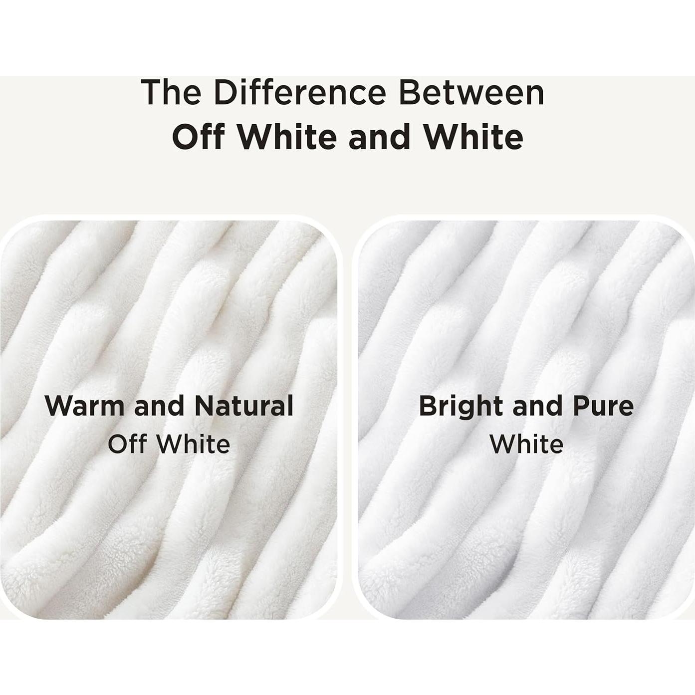 Manta Bedsure King 274x229 cm Suave y Acogedora Blanca