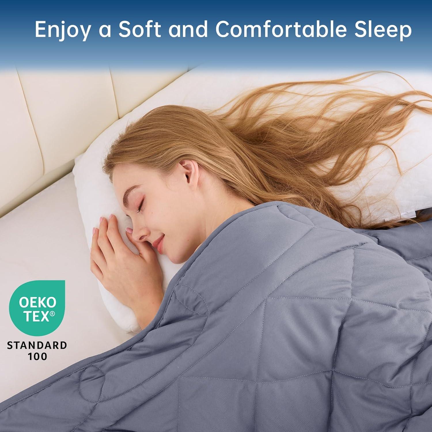 Manta pesada OMYSTYLE 6.8 kg 121.9x182.9 cm gris microfibra