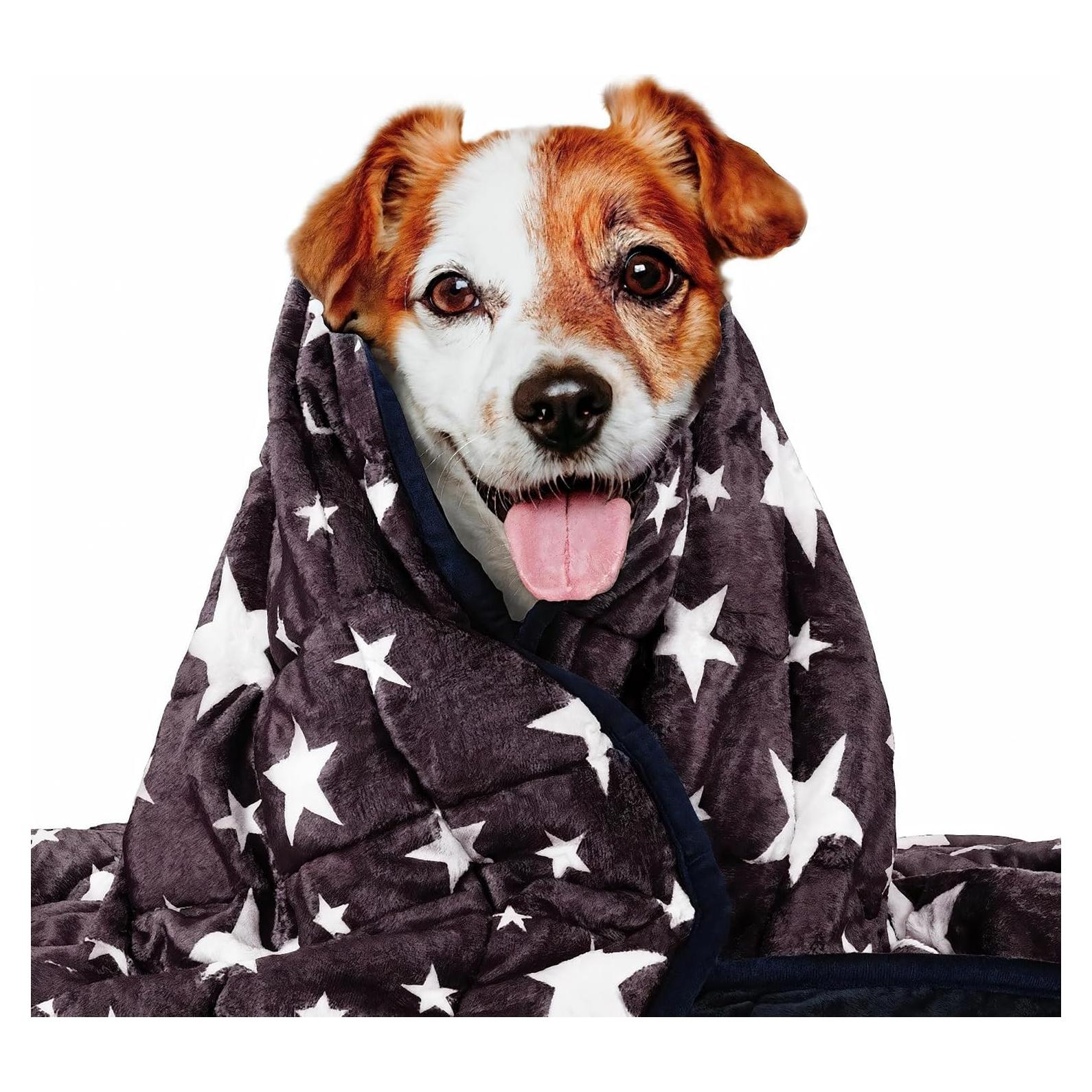 Manta Pesada para Perros LaSyL Grande 101.6x119.4cm Gris Azul