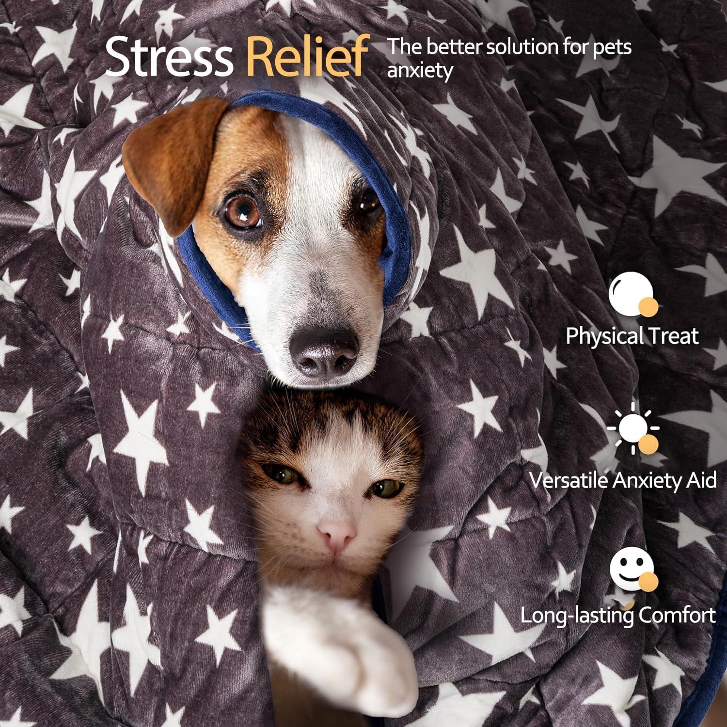 Manta Pesada para Perros LaSyL Grande 101.6x119.4cm Gris Azul