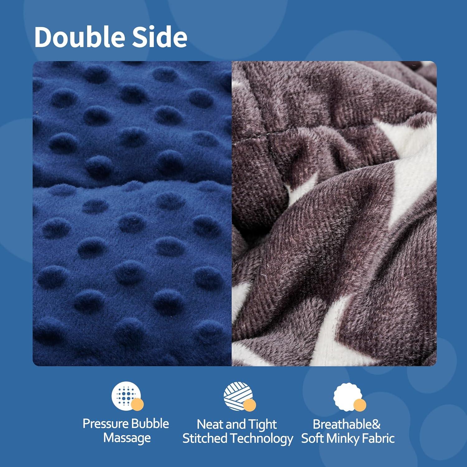 Manta Pesada para Perros LaSyL Grande 101.6x119.4cm Gris Azul