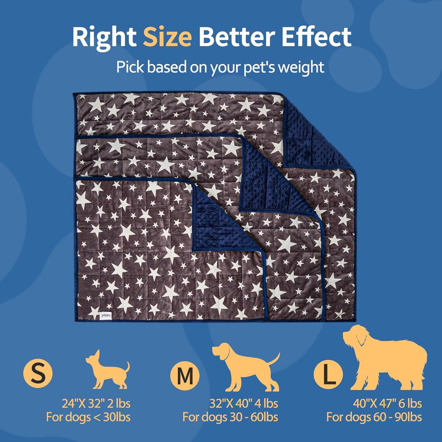 Manta Pesada para Perros LaSyL Grande 101.6x119.4cm Gris Azul