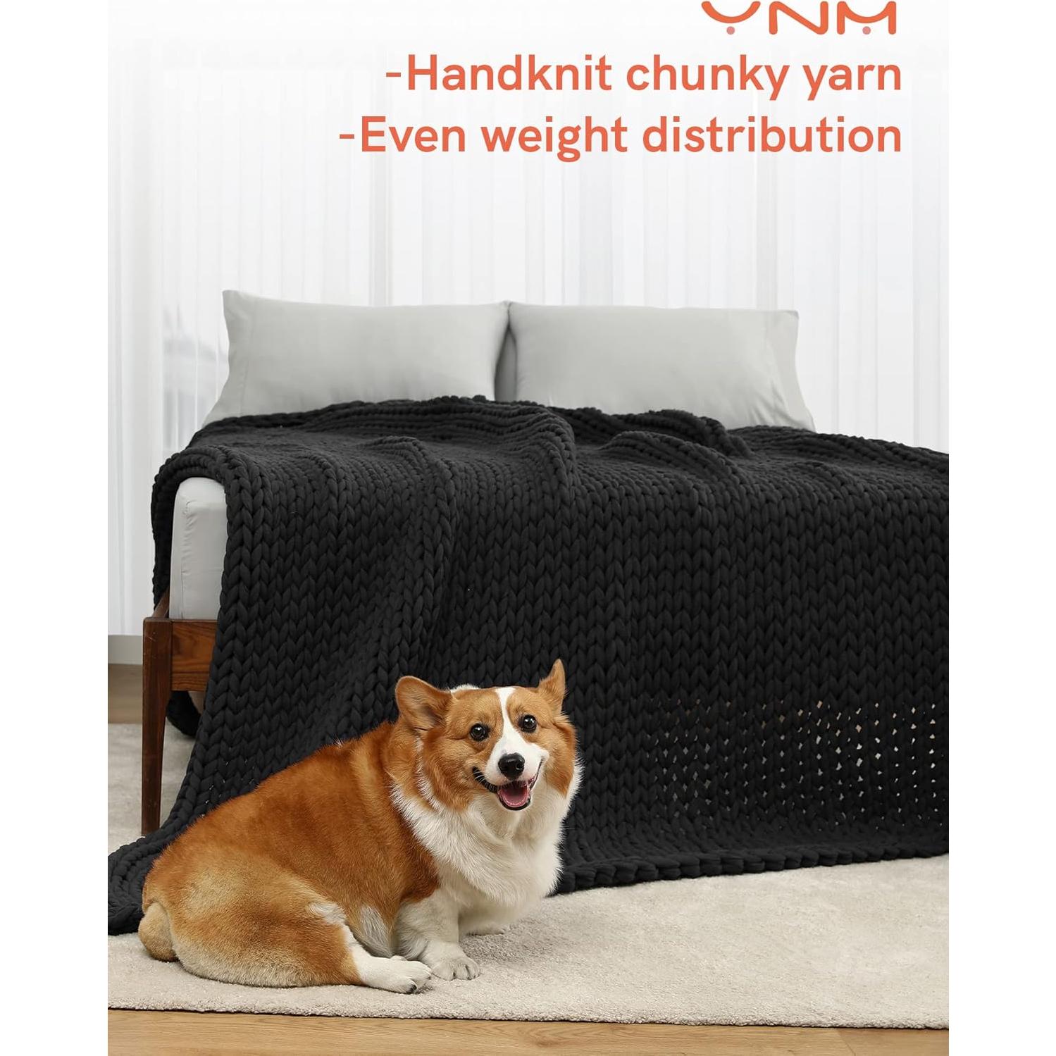 Manta con Peso YnM 100% Algodón 127x152 cm Gris Oscuro