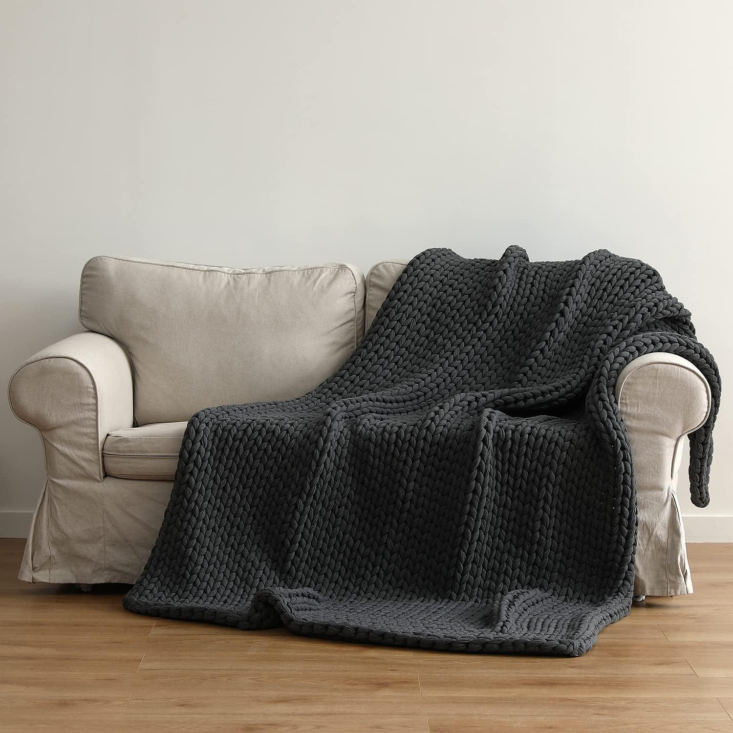 Manta con Peso YnM 100% Algodón 127x152 cm Gris Oscuro