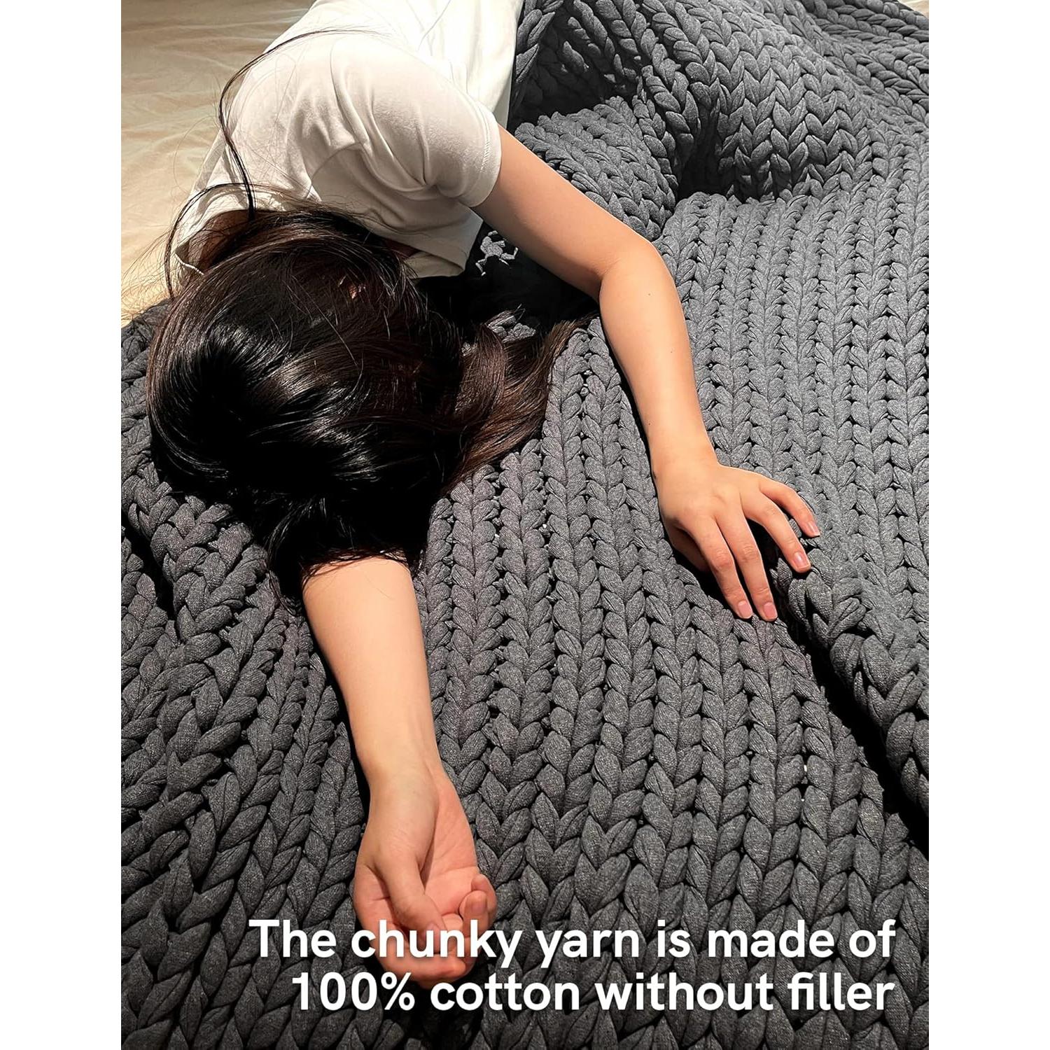 Manta con Peso YnM 100% Algodón 127x152 cm Gris Oscuro