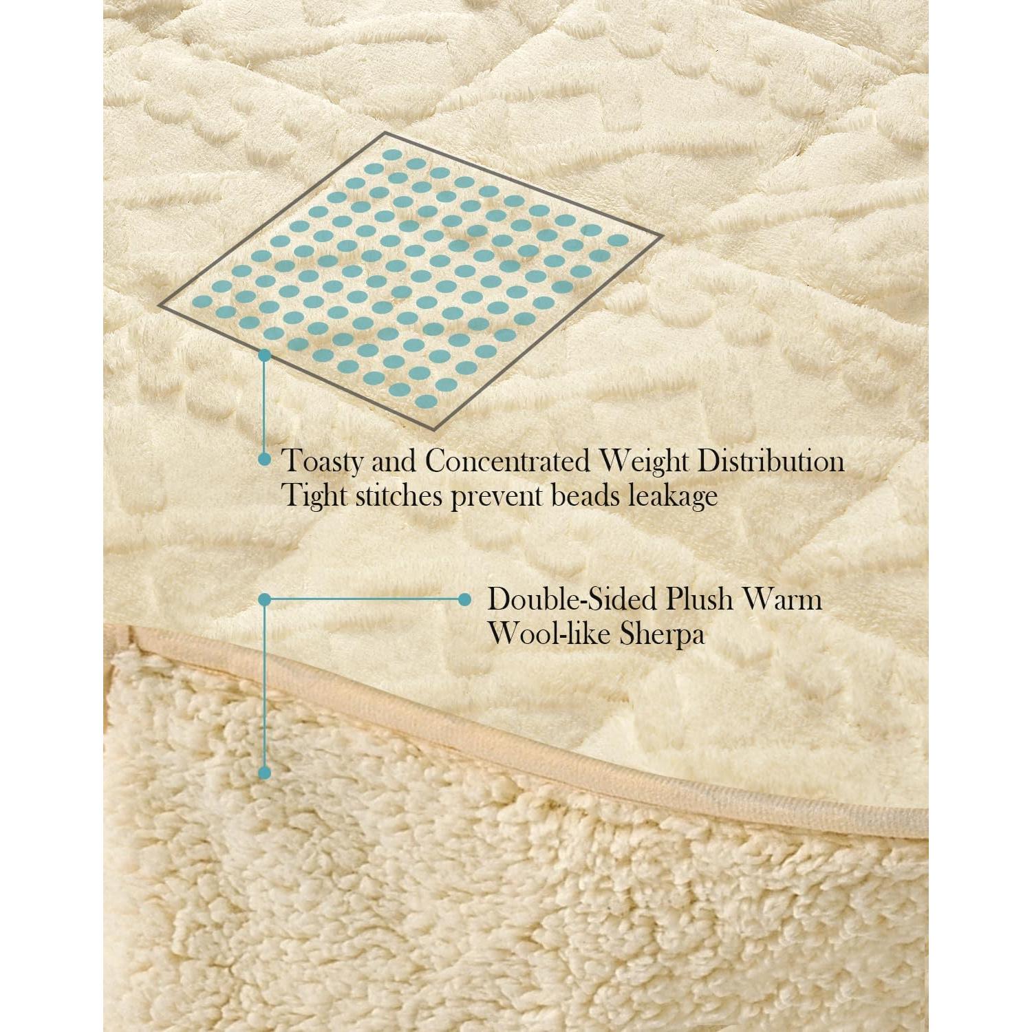 Manta con peso Topblan 7 kg Sherpa 152 x 203 cm Beige