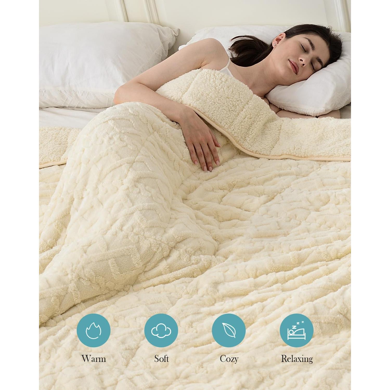 Manta con peso Topblan 7 kg Sherpa 152 x 203 cm Beige