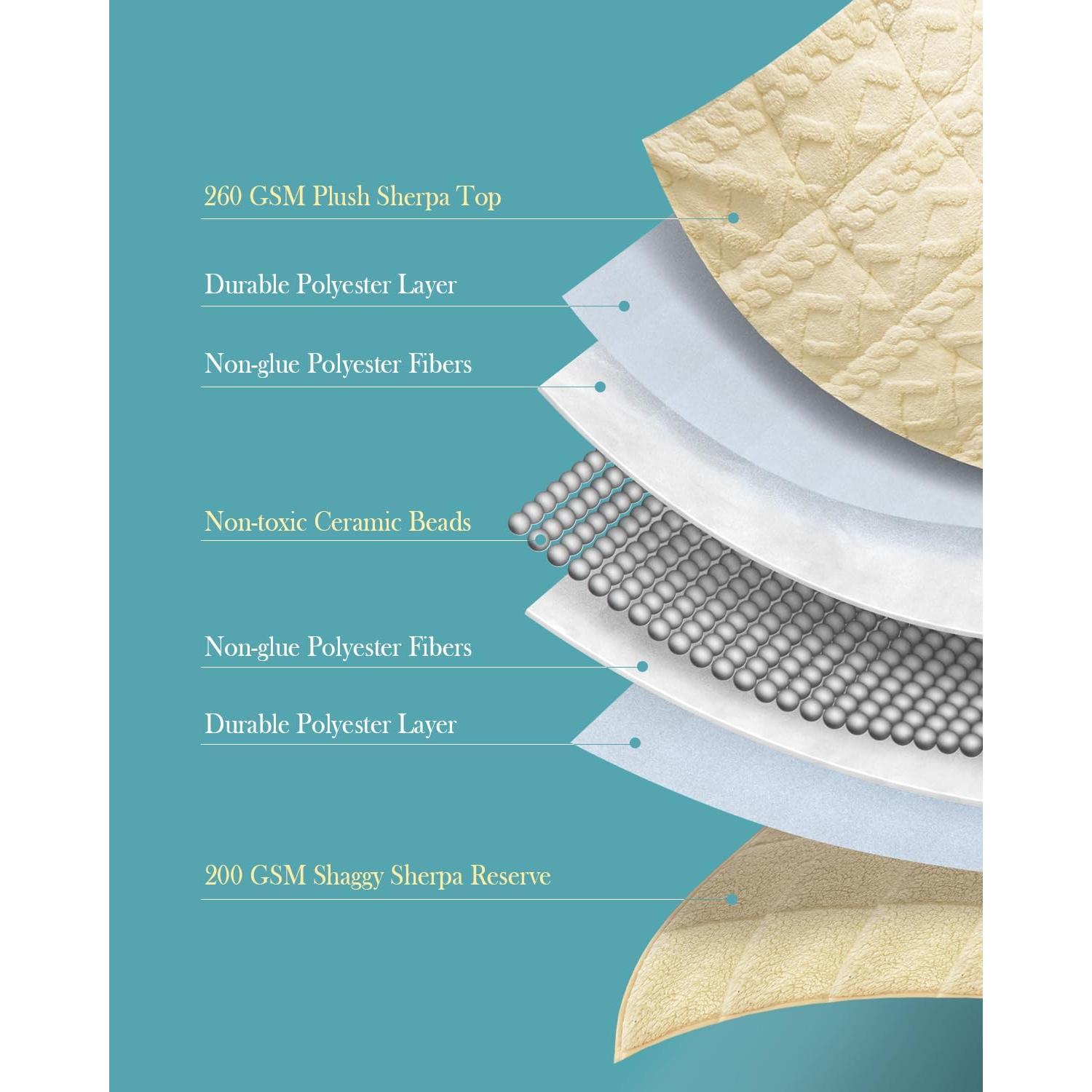 Manta con peso Topblan 7 kg Sherpa 152 x 203 cm Beige