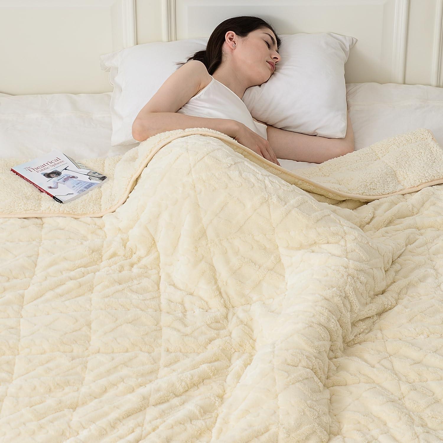 Manta con peso Topblan 7 kg Sherpa 152 x 203 cm Beige