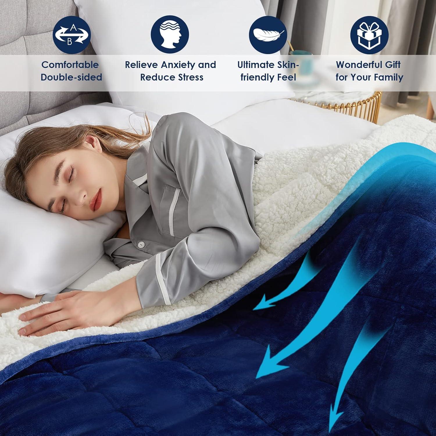 Manta con peso CYMULA Sherpa 122x183 cm 6.8 kg Marino