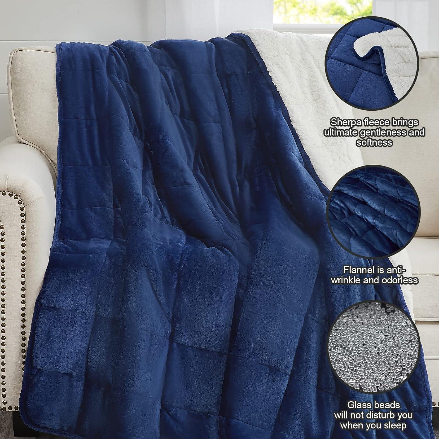 Manta con peso CYMULA Sherpa 122x183 cm 6.8 kg Marino