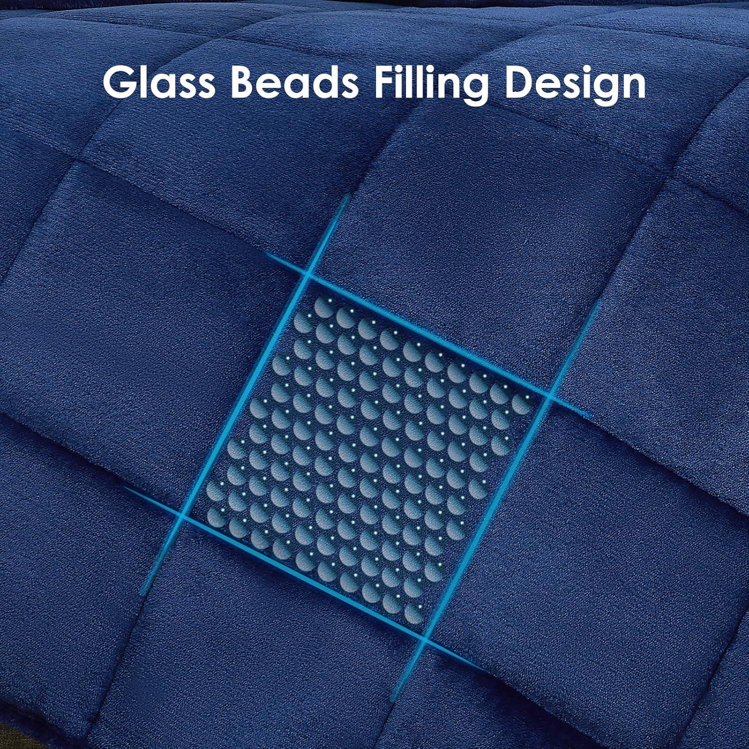 Manta con peso CYMULA Sherpa 122x183 cm 6.8 kg Marino